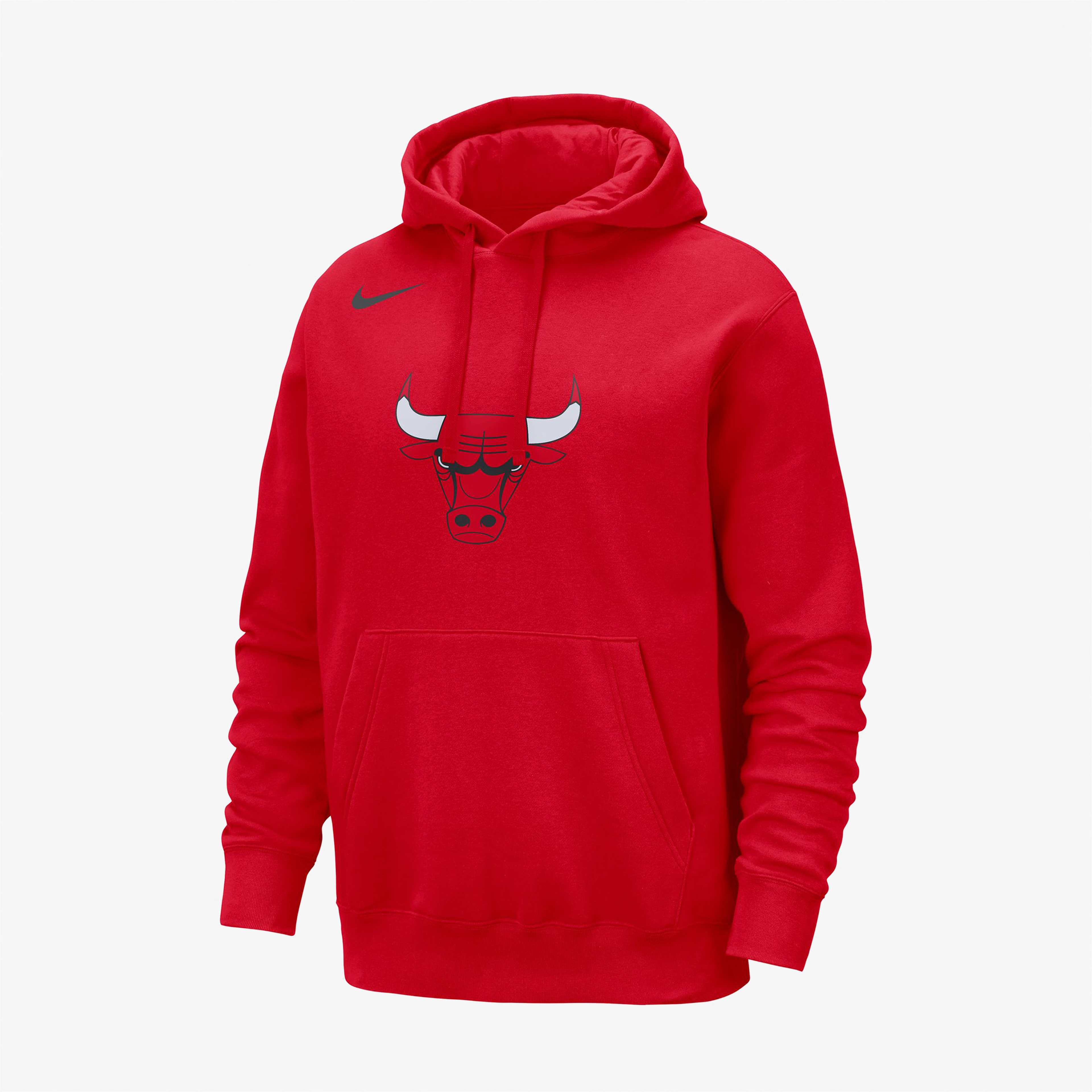 Nike Chicago Bulls Club NBA Erkek Kırmızı Hoodie