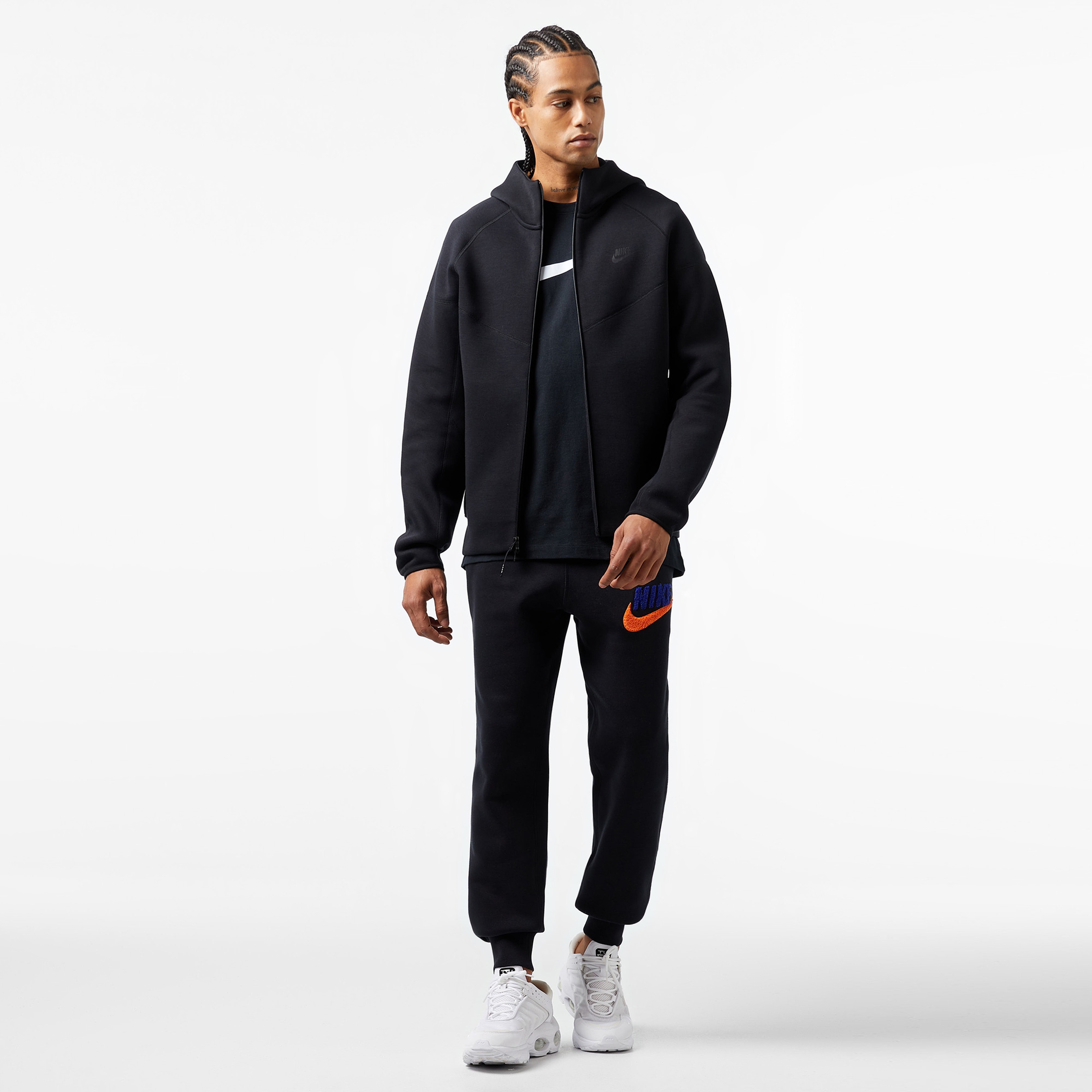 Nike Tech Fleece Full Zip Windrunner Erkek Siyah Eşofman Üstü