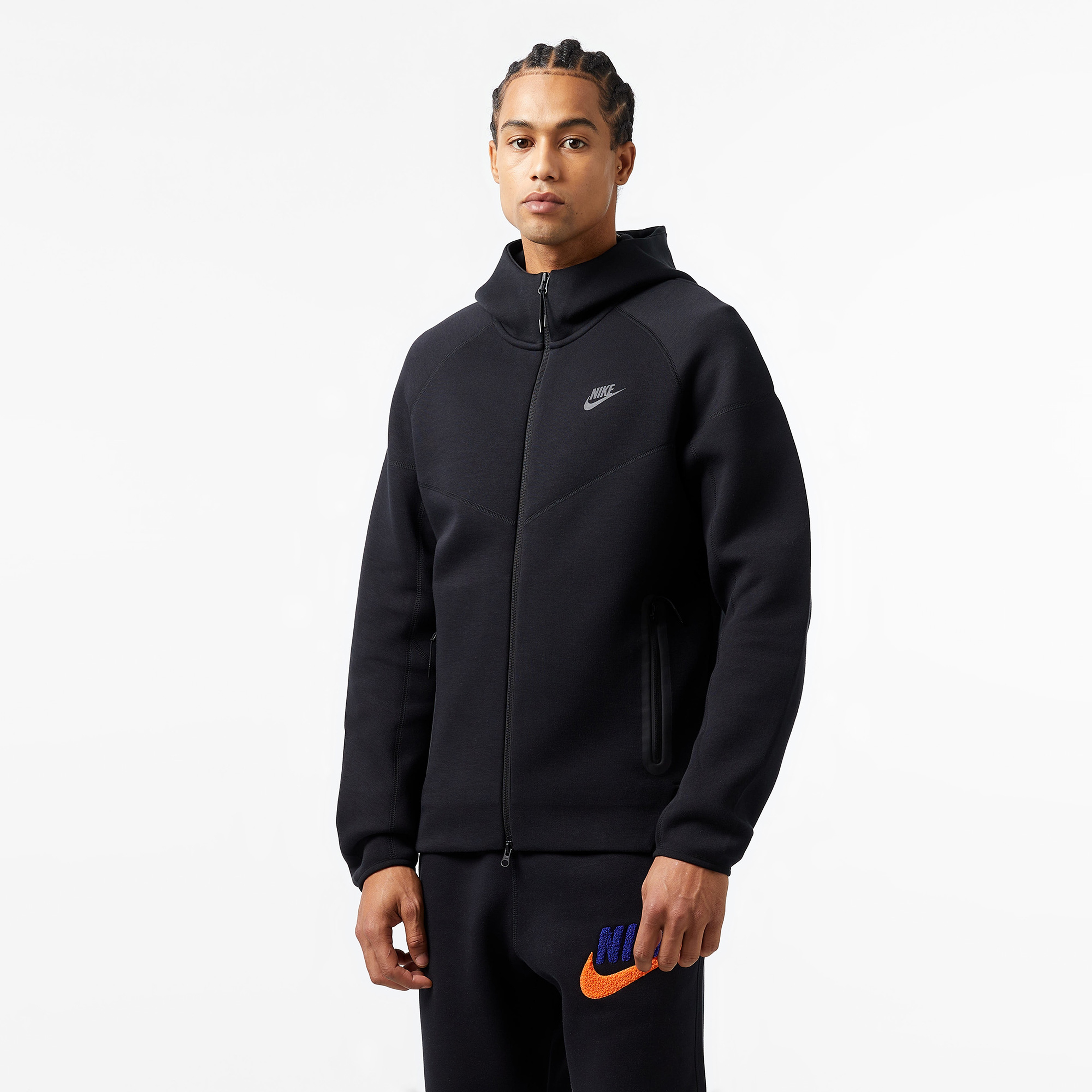Nike Tech Fleece Full Zip Windrunner Erkek Siyah Eşofman Üstü