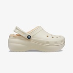 Crocs Classic Platform Lined Clog Kadın Krem Terlik