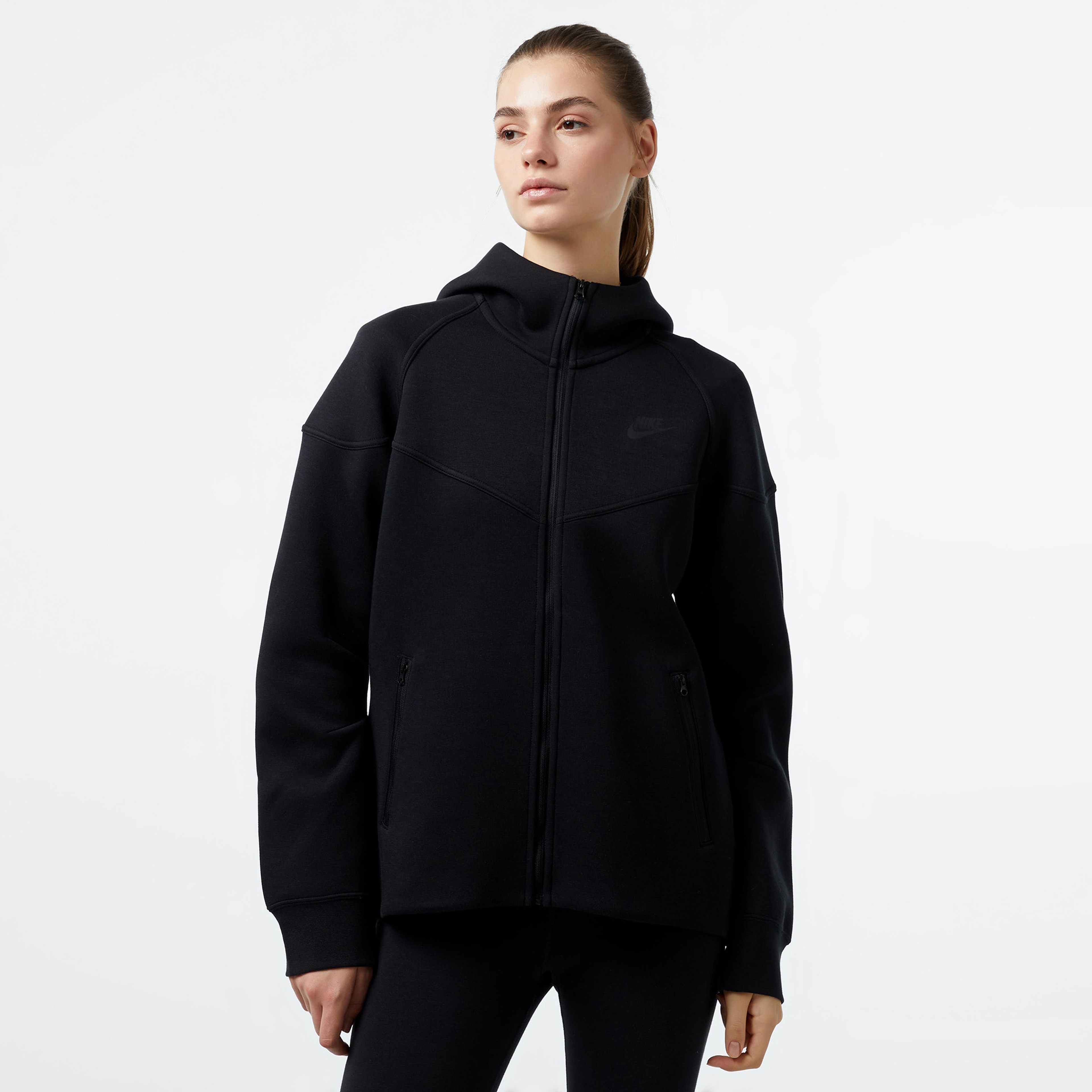 Nike Sportswear Tech Fleece Windrunner Kadın Siyah Eşofman Üstü