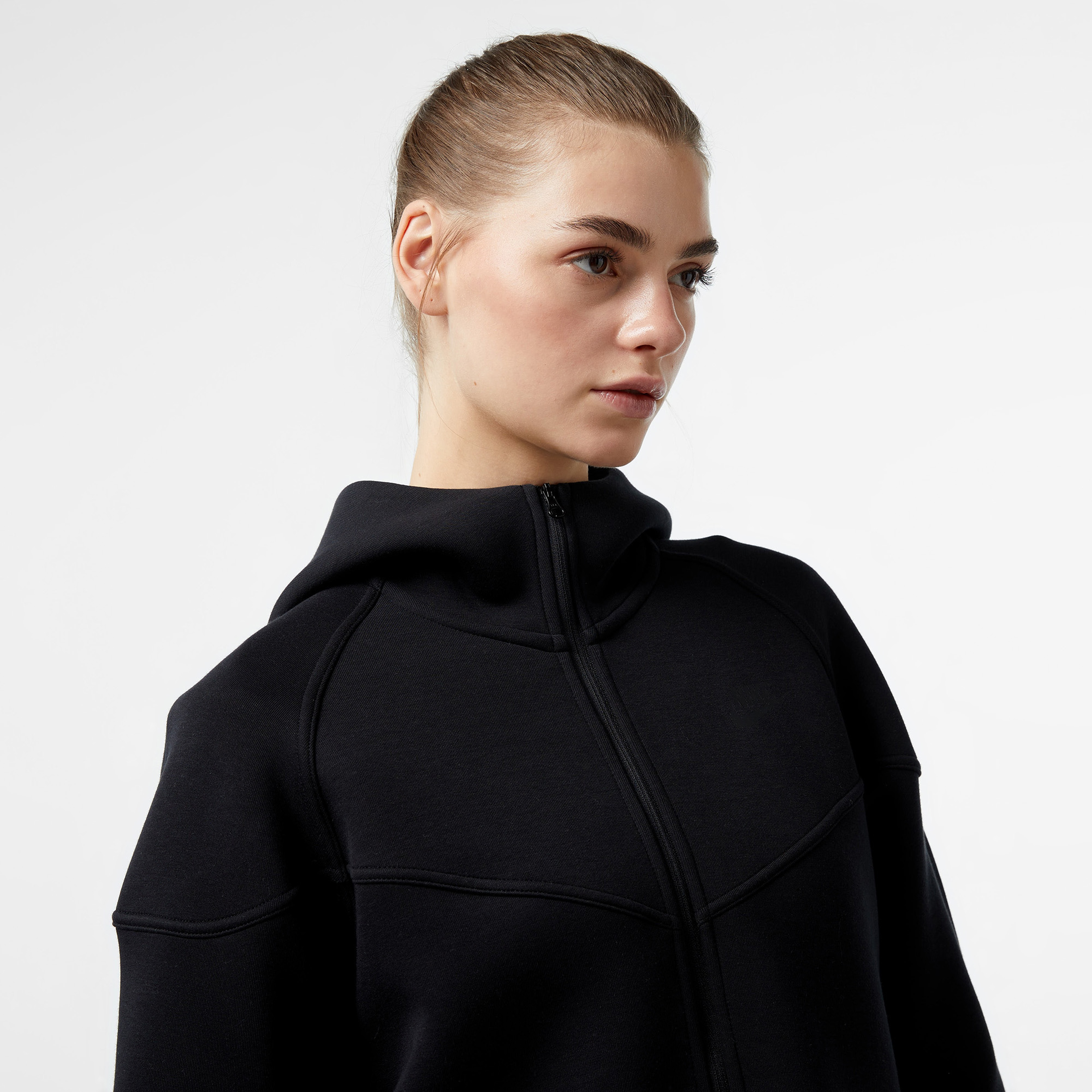 Nike Sportswear Tech Fleece Windrunner Kadın Siyah Eşofman Üstü