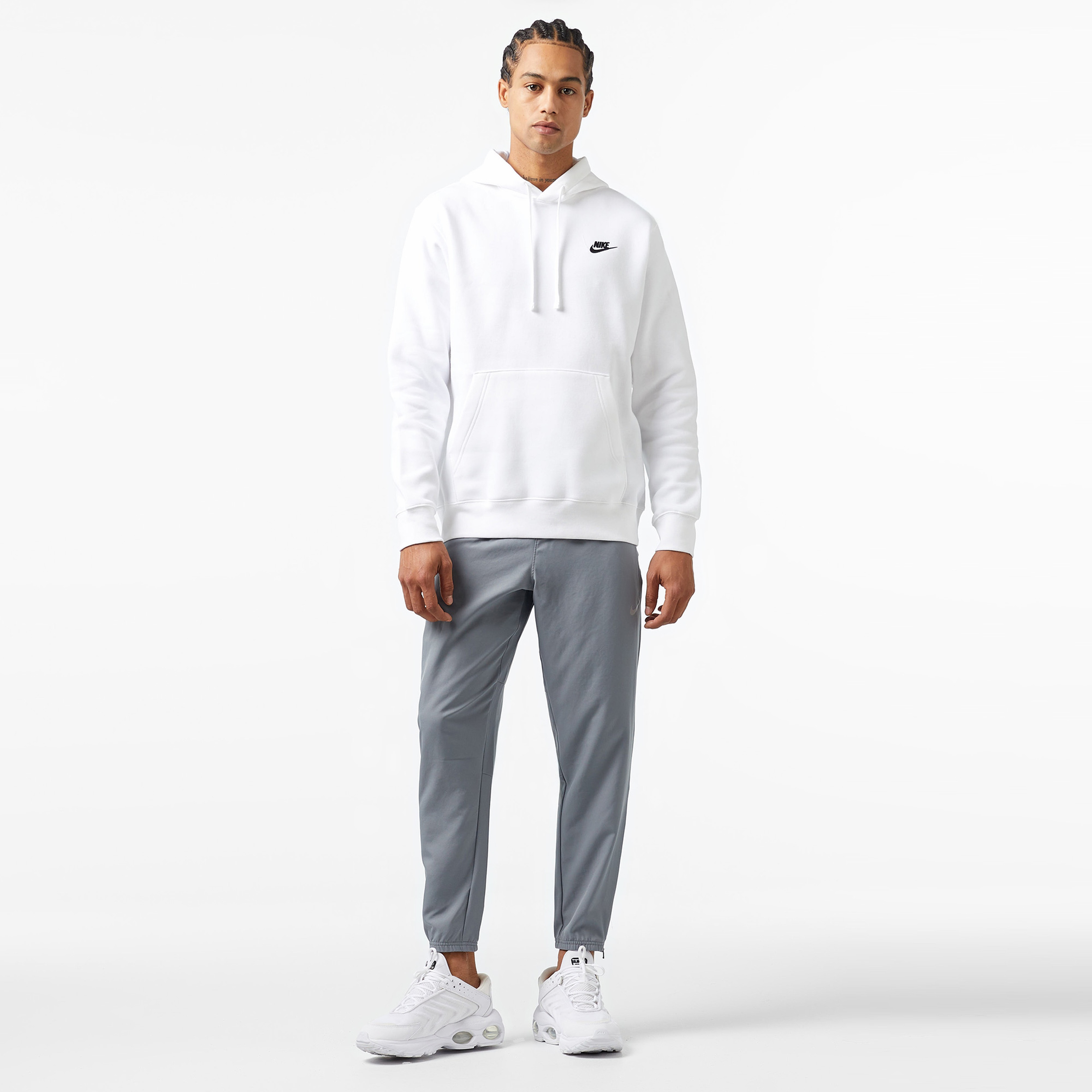 Nike Sportswear Club Fleece Kapüşonlu Erkek Beyaz Sweatshirt