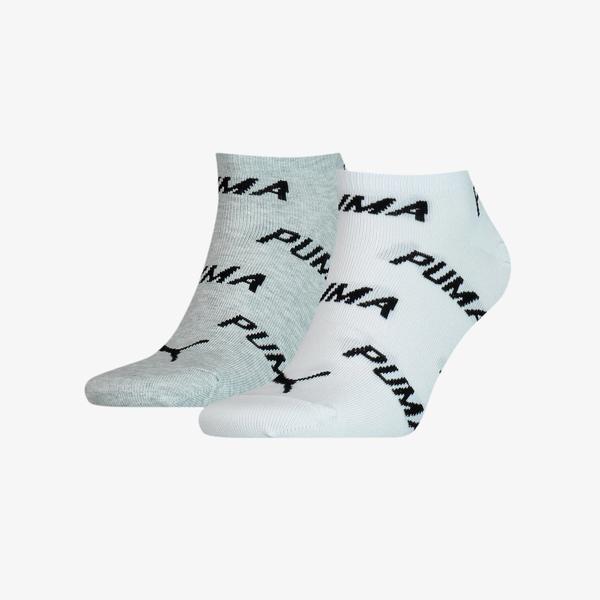 Puma Unisex Beyaz/Gri 2'li Çorap