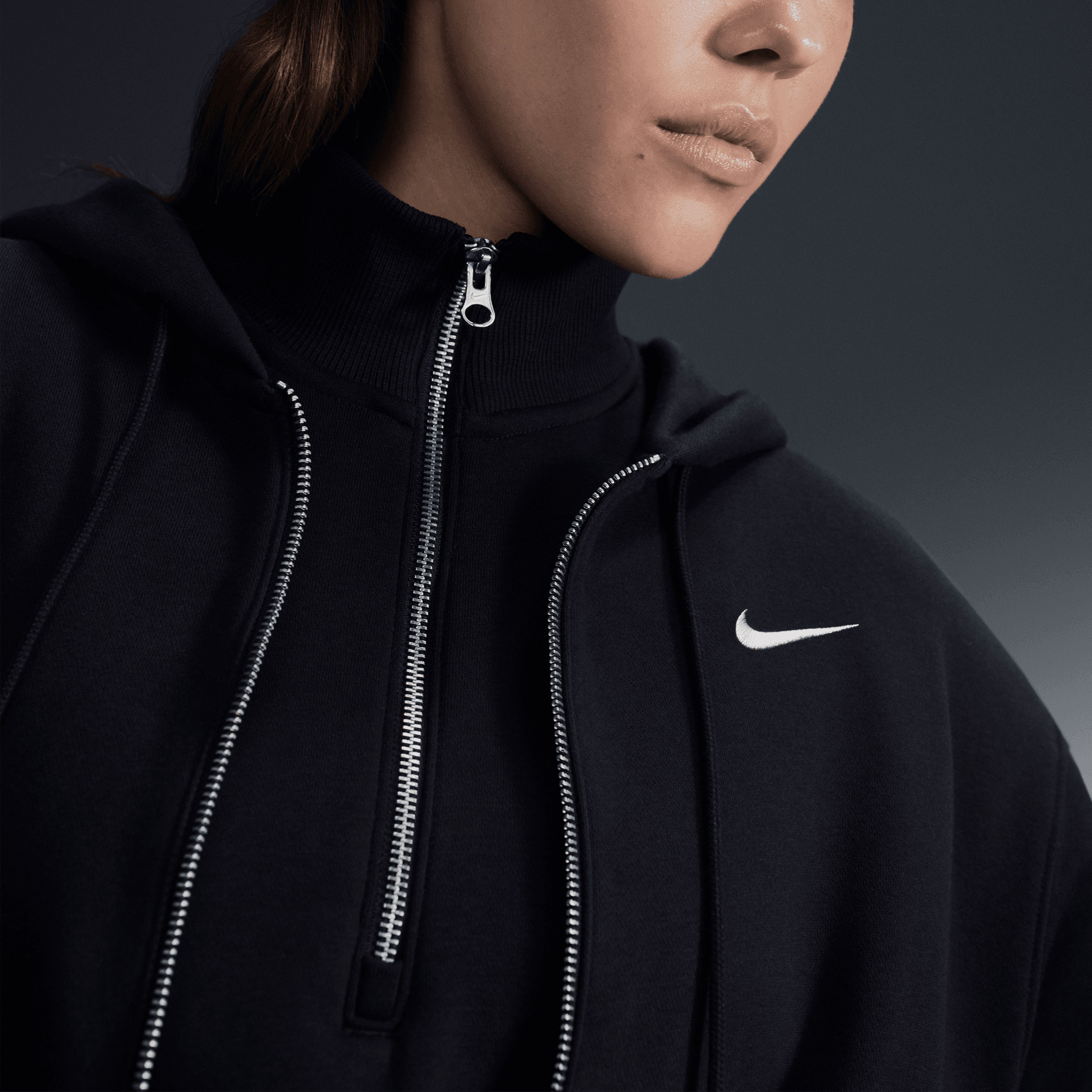 Nike Sportswear Phoenix Fleece Oversize Hoodie Kadın Siyah Eşofman Üstü
