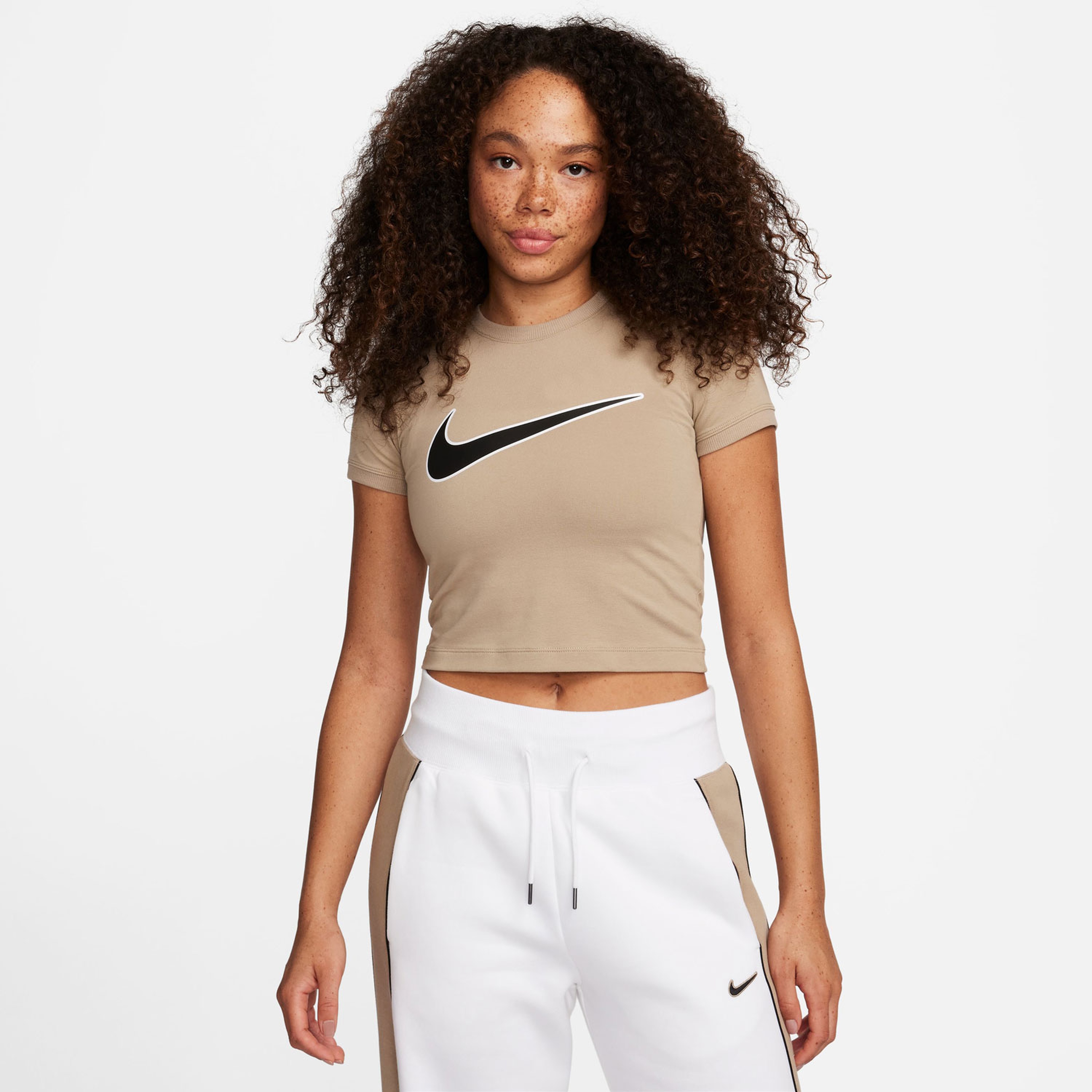 Nike Sportswear Kadın Krem Crop T-Shirt