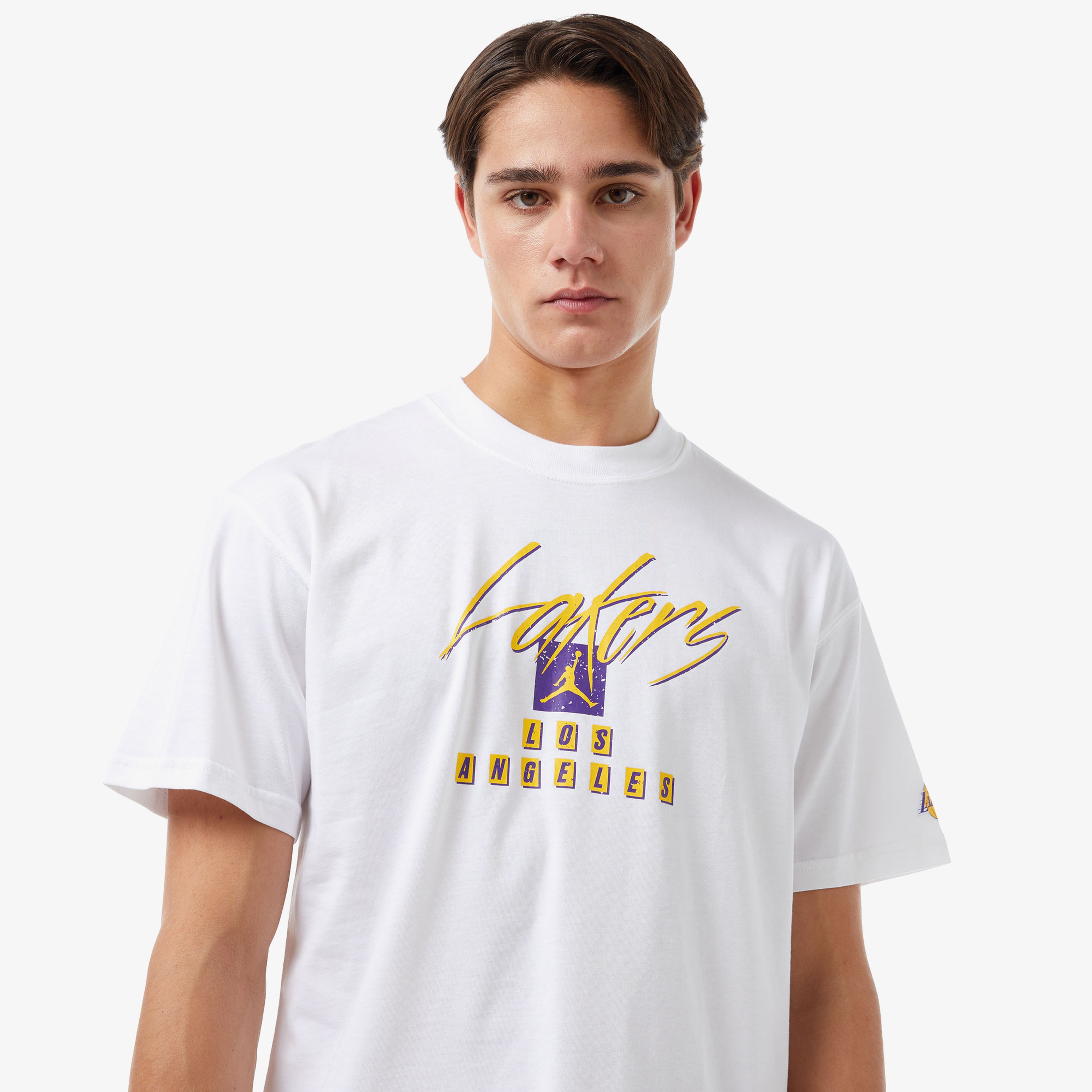 Jordan Los Angeles Lakers Courtside Statement Edition NBA Max90 Erkek Beyaz T-Shirt