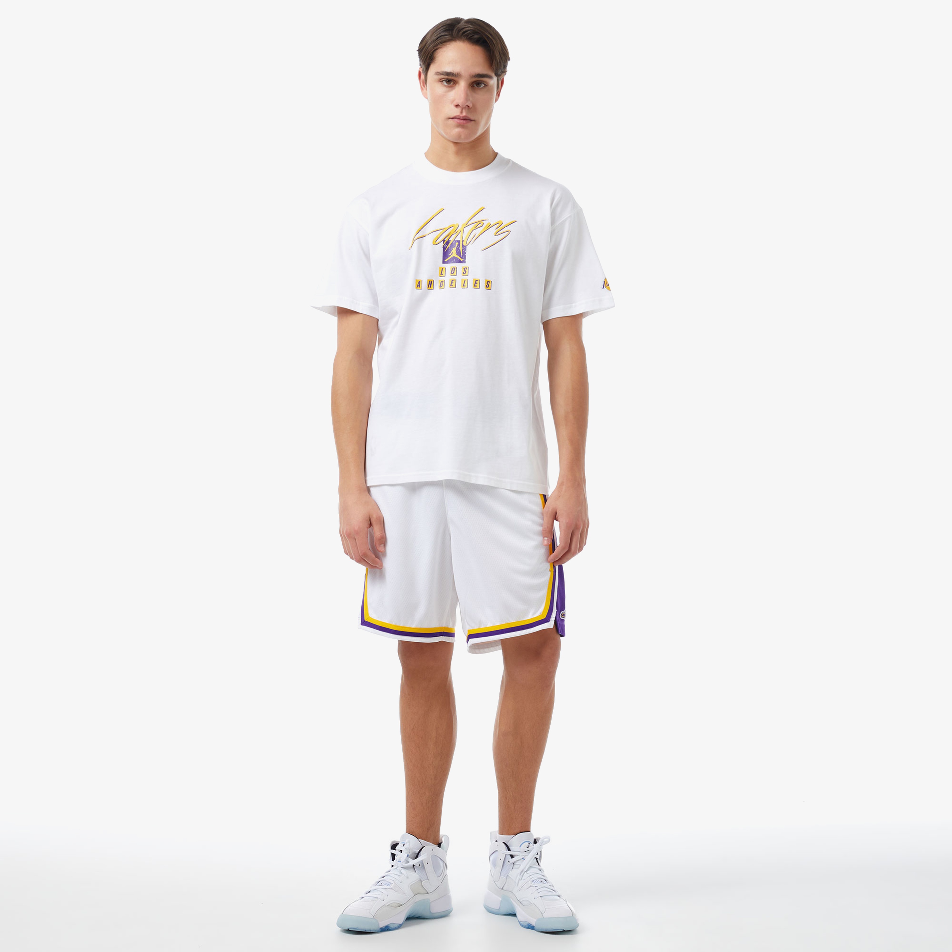Jordan Los Angeles Lakers Courtside Statement Edition NBA Max90 Erkek Beyaz T-Shirt