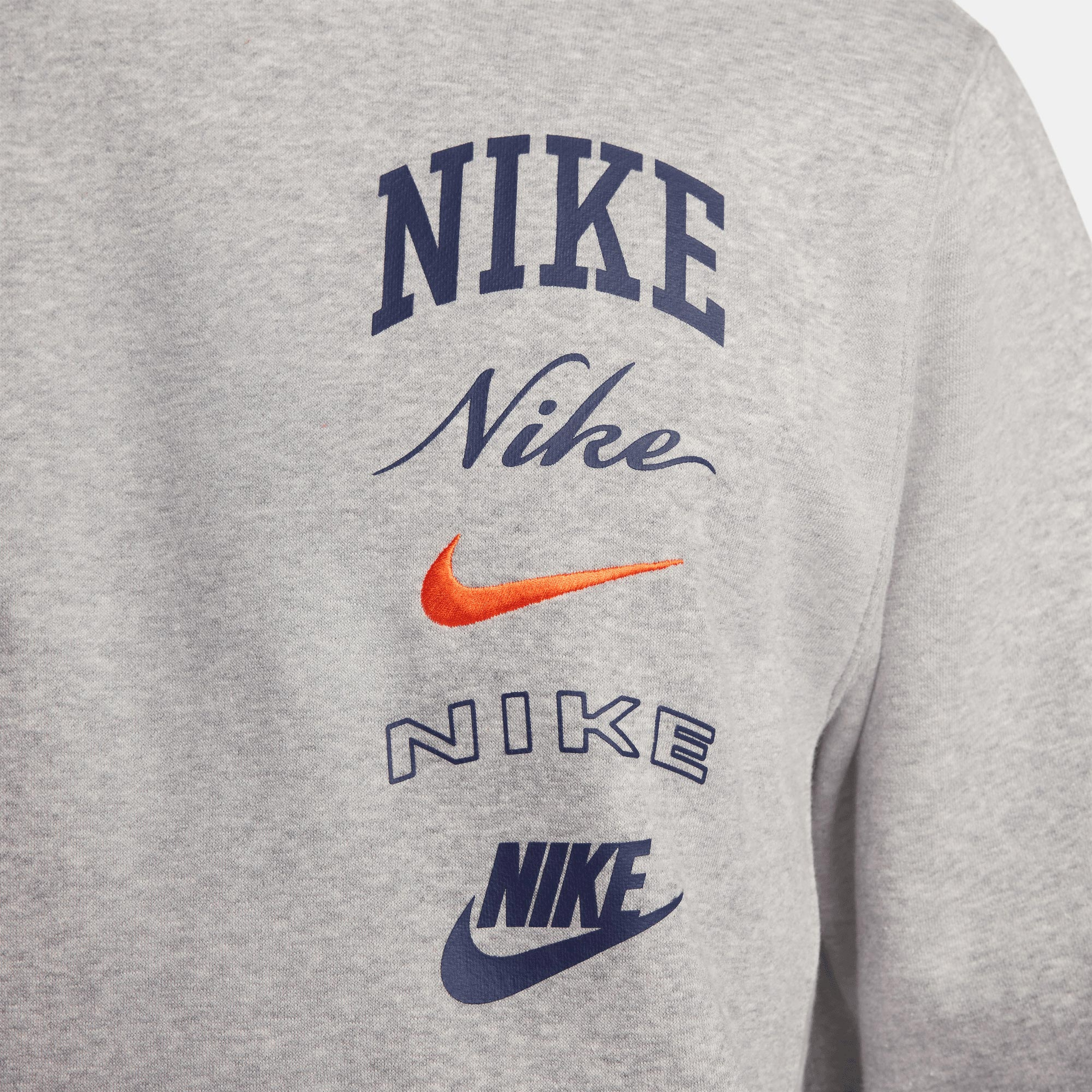 Nike Club Fleece Erkek Gri Hoodie