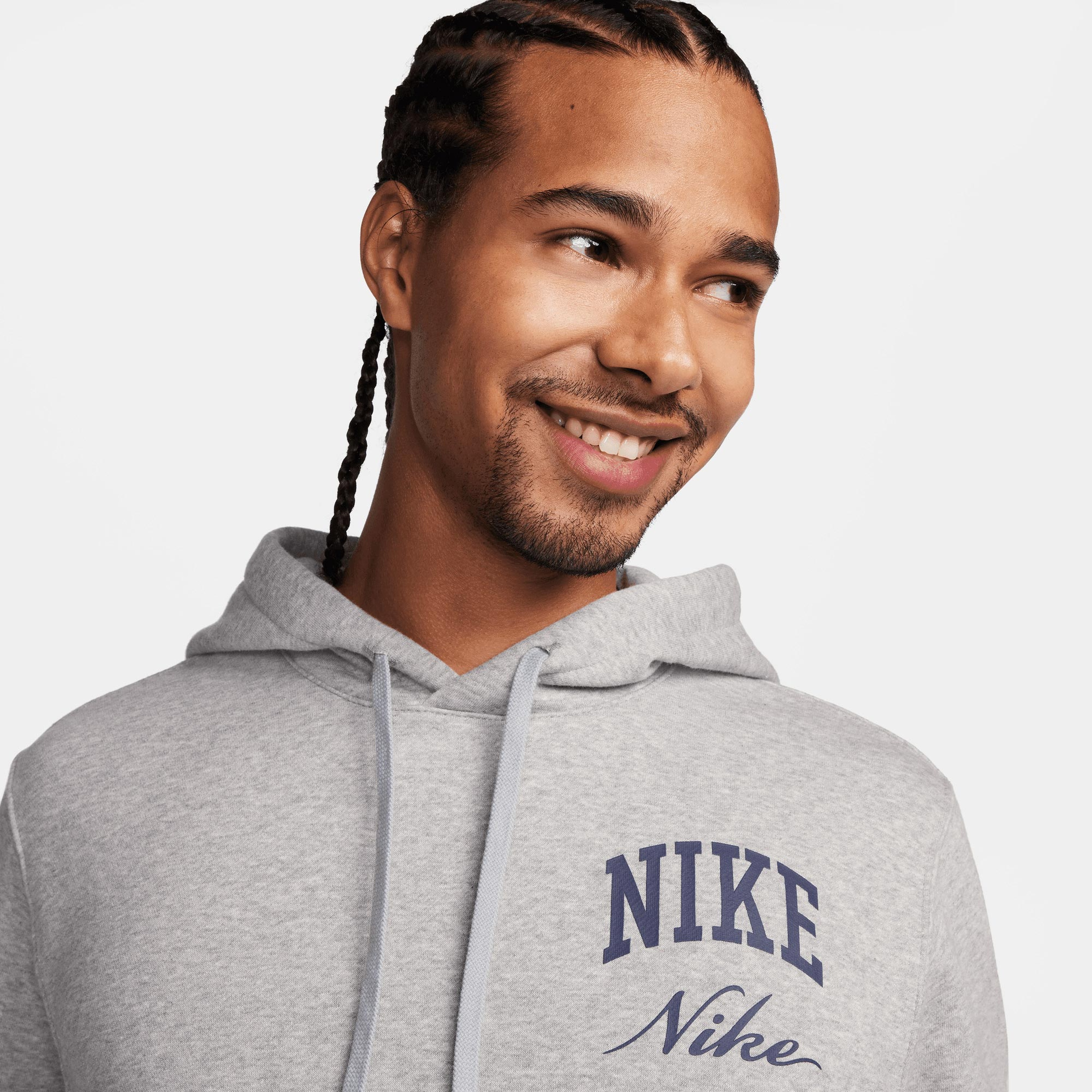 Nike Club Fleece Erkek Gri Hoodie