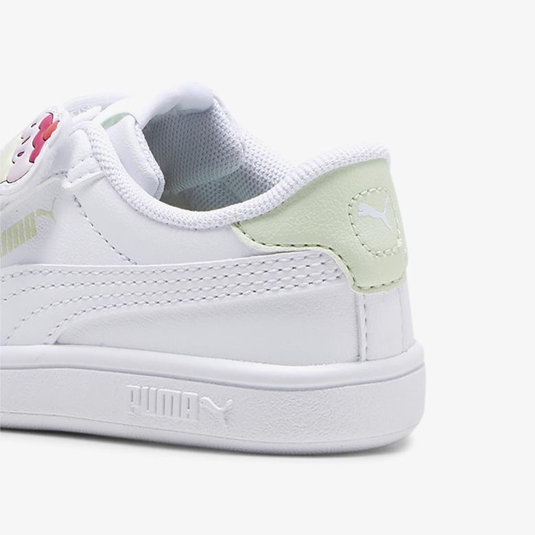 Puma Smash 3.0 Badges Bebek Beyaz Spor Ayakkabı