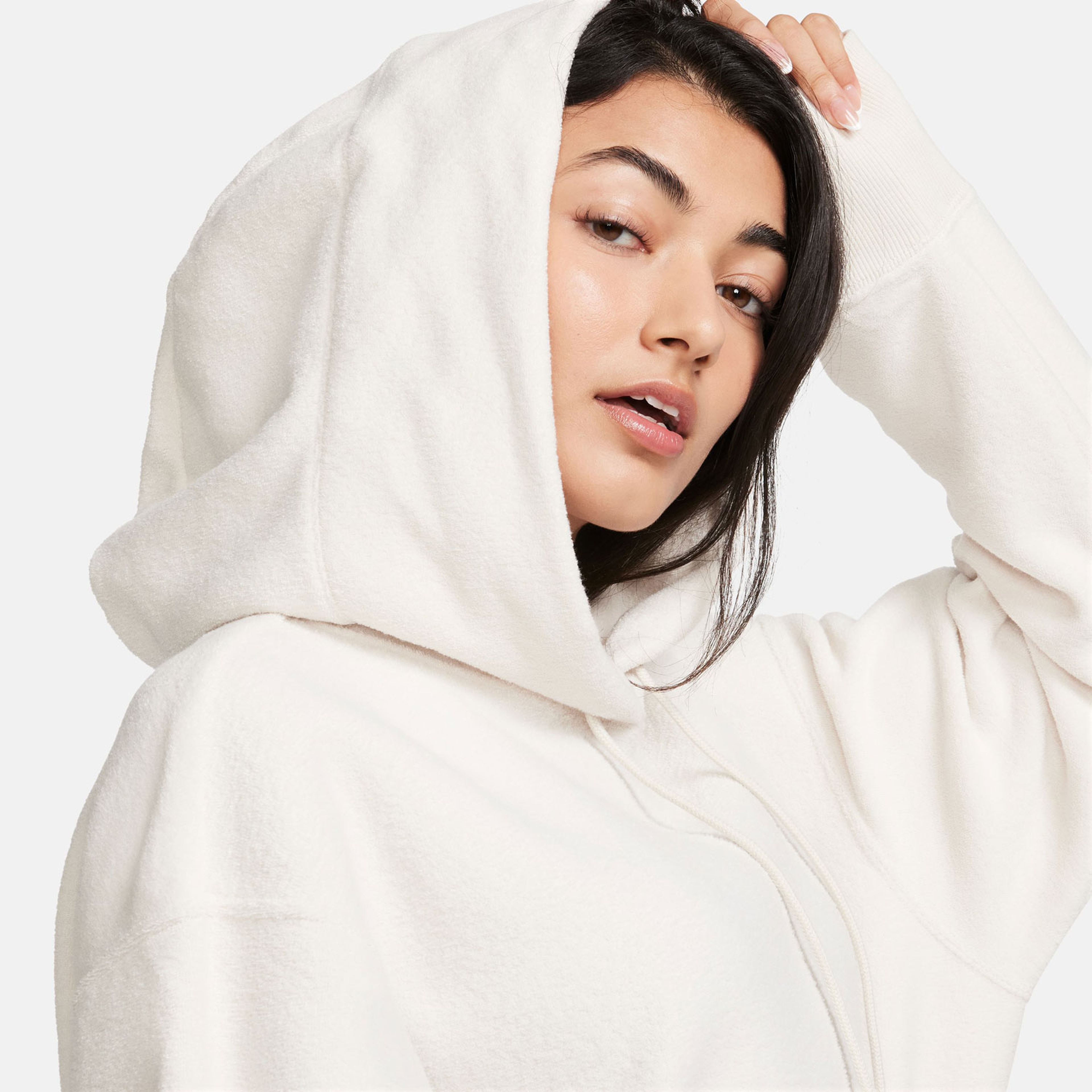 Nike Sportswear Phoenix Plush Sportswear Kadın Beyaz Hoodie