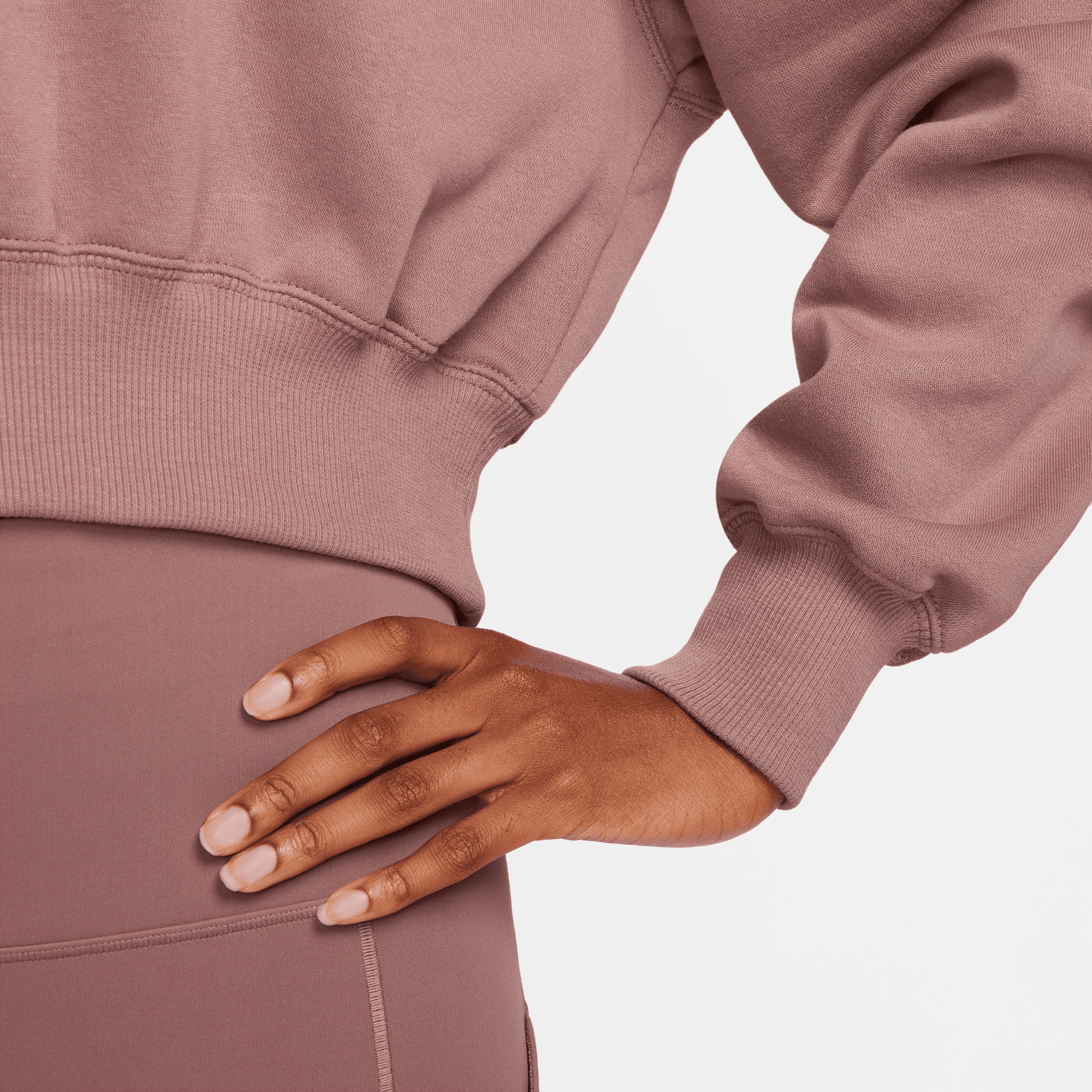 Nike Sportswear Phoenix Fleece Kadın Kahverengi Crop Sweatshirt