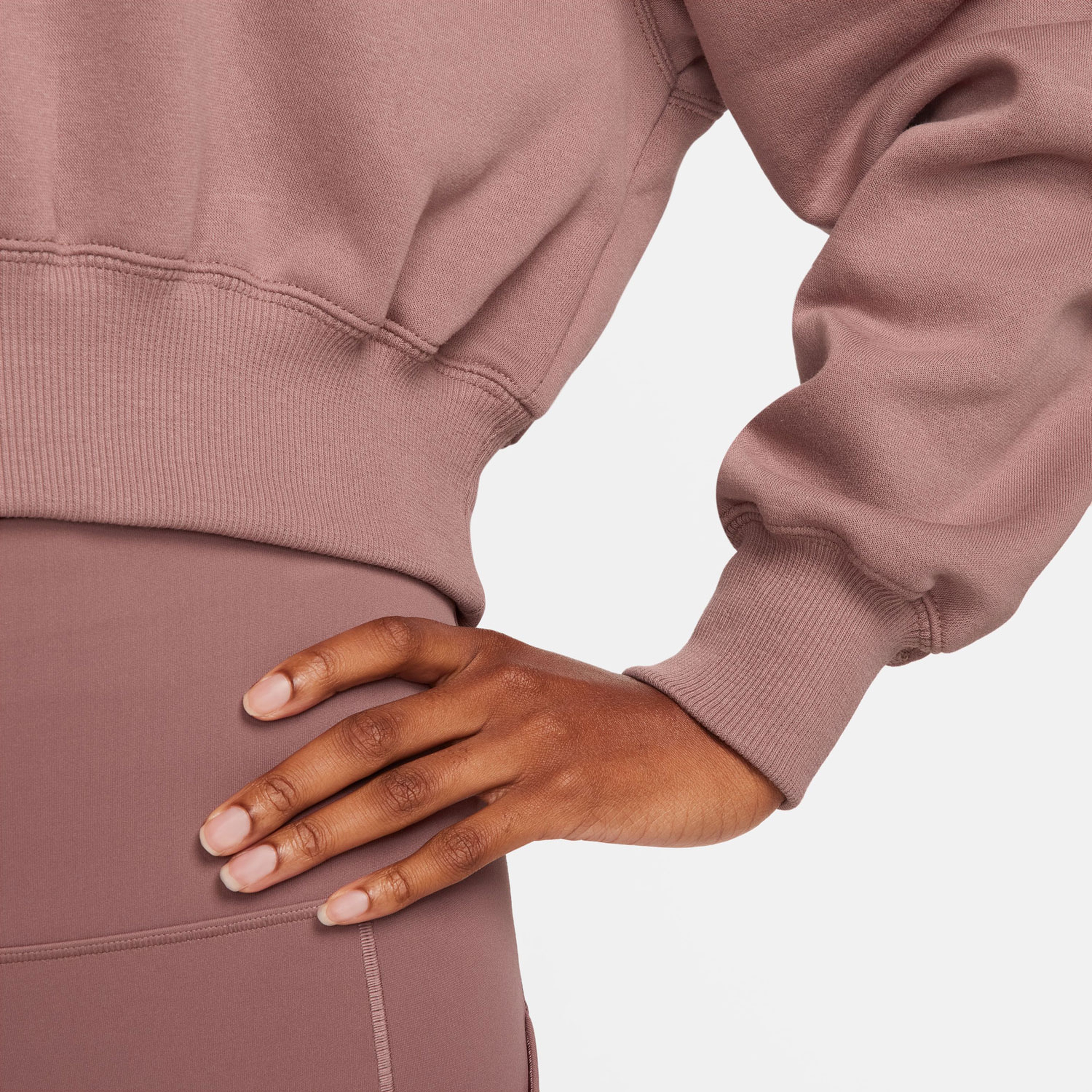 Nike Sportswear Phoenix Fleece Kadın Kahverengi Crop Sweatshirt