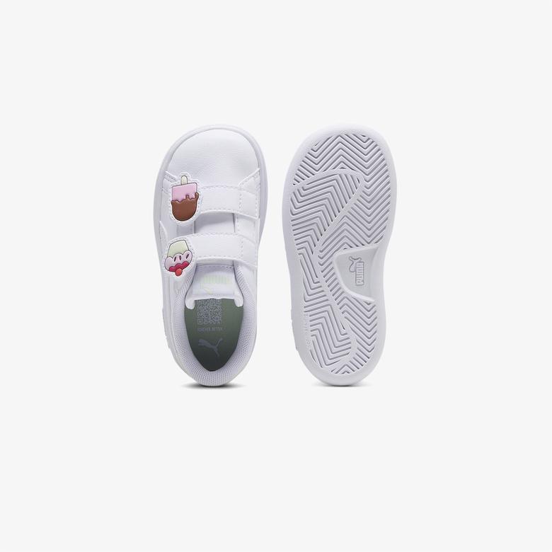Puma Smash 3.0 Badges Bebek Beyaz Spor Ayakkabı