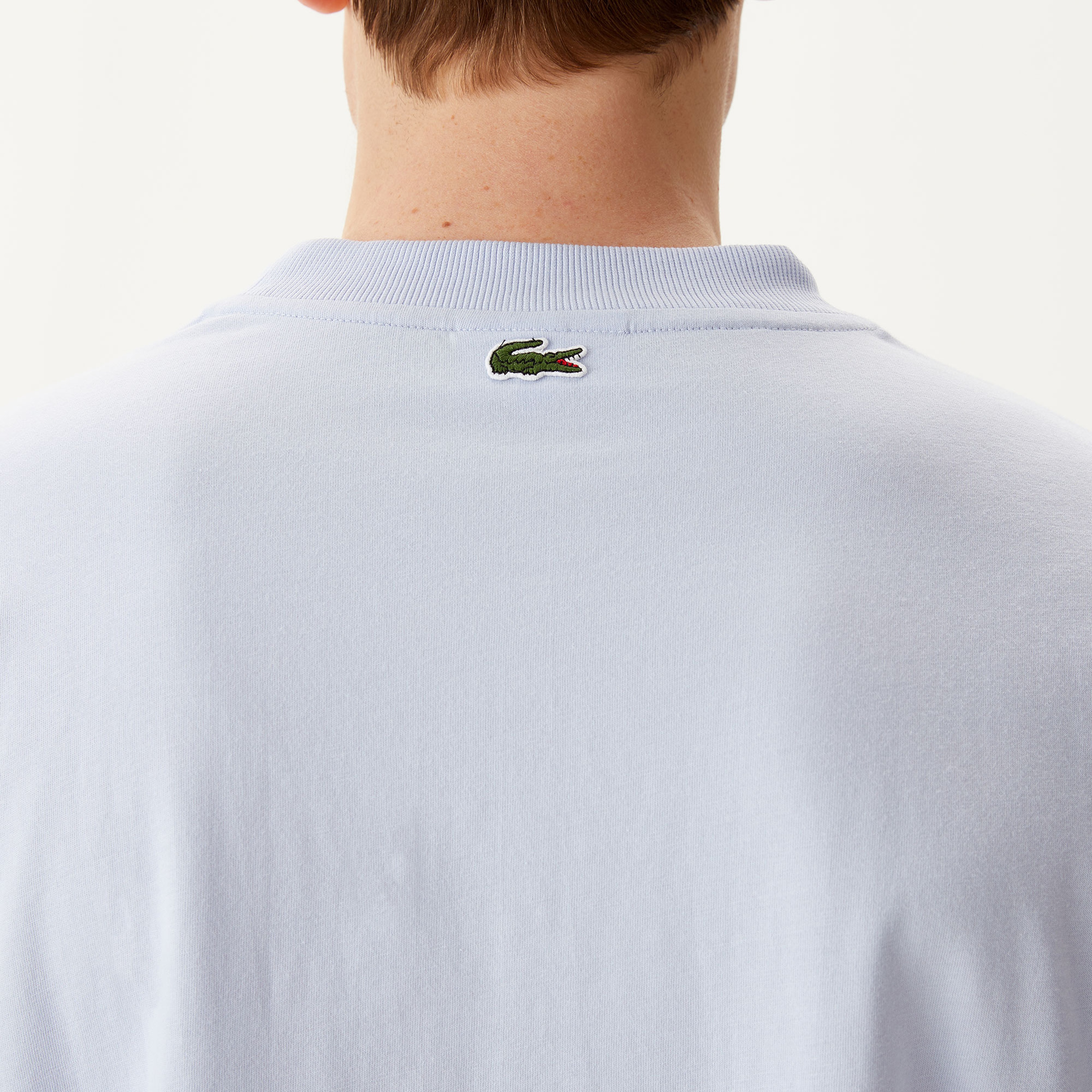 Erkek Relaxed Fit Bisiklet Yaka Baskılı Beyaz T-Shirt