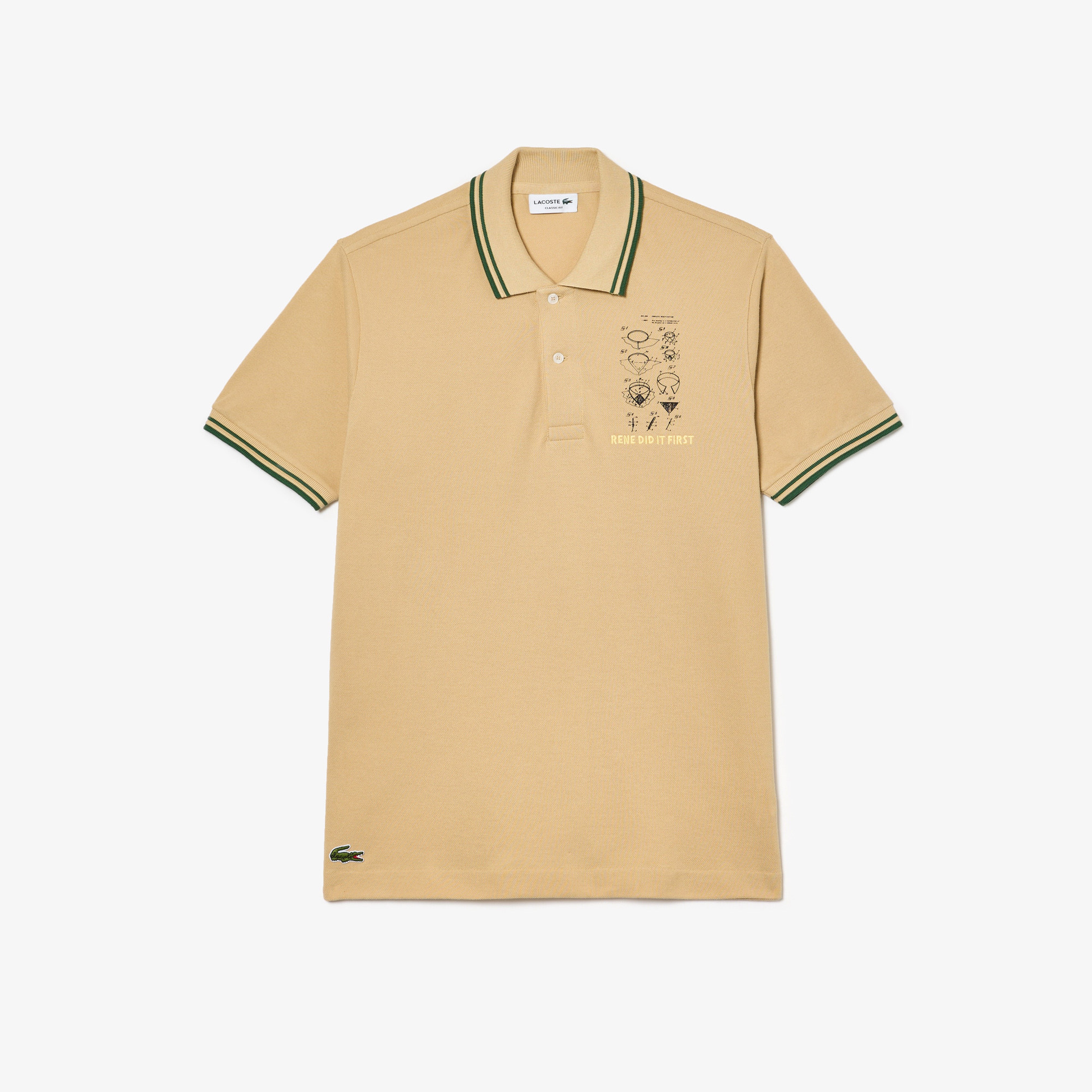 Lacoste L.12.12 Erkek Classic Fit Baskılı Kahverengi Polo