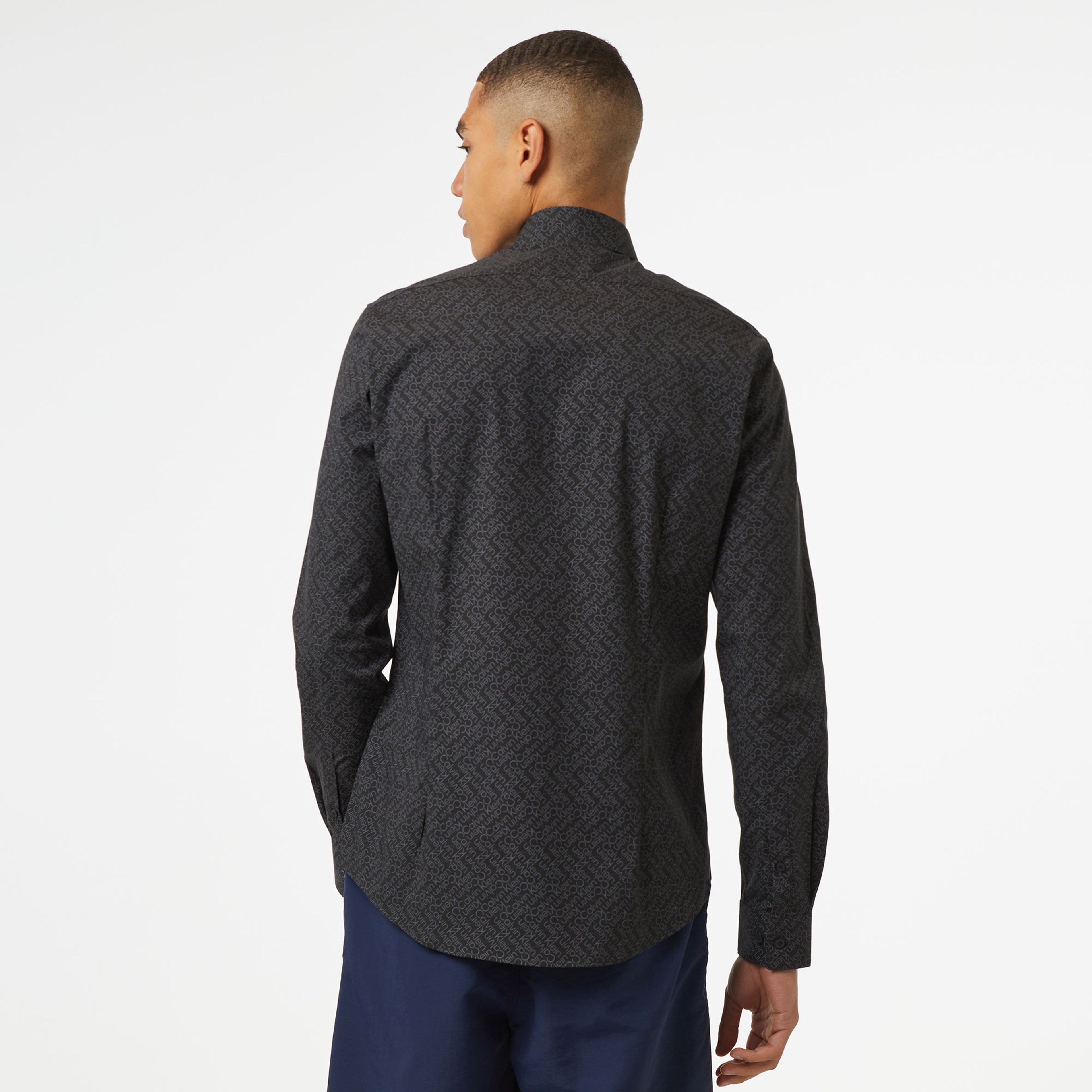 Calvin Klein Contrast & Prints Erkek Siyah Gömlek