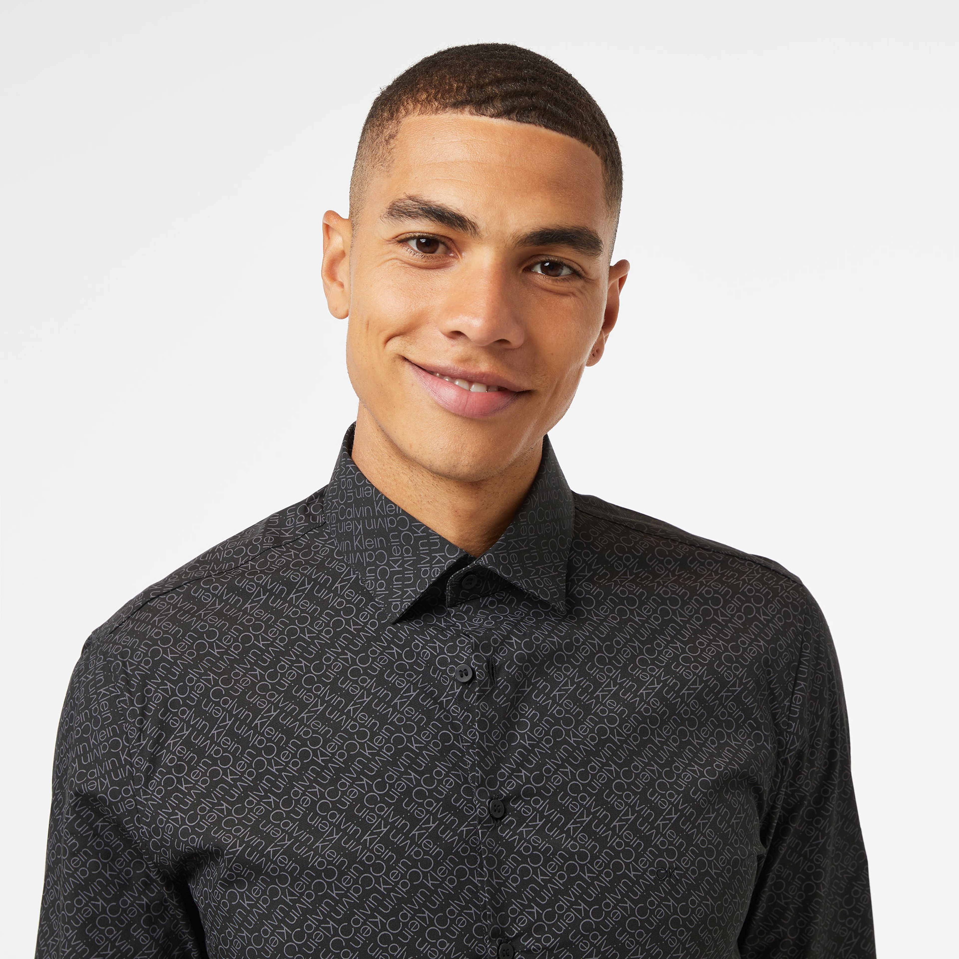Calvin Klein Contrast & Prints Erkek Siyah Gömlek