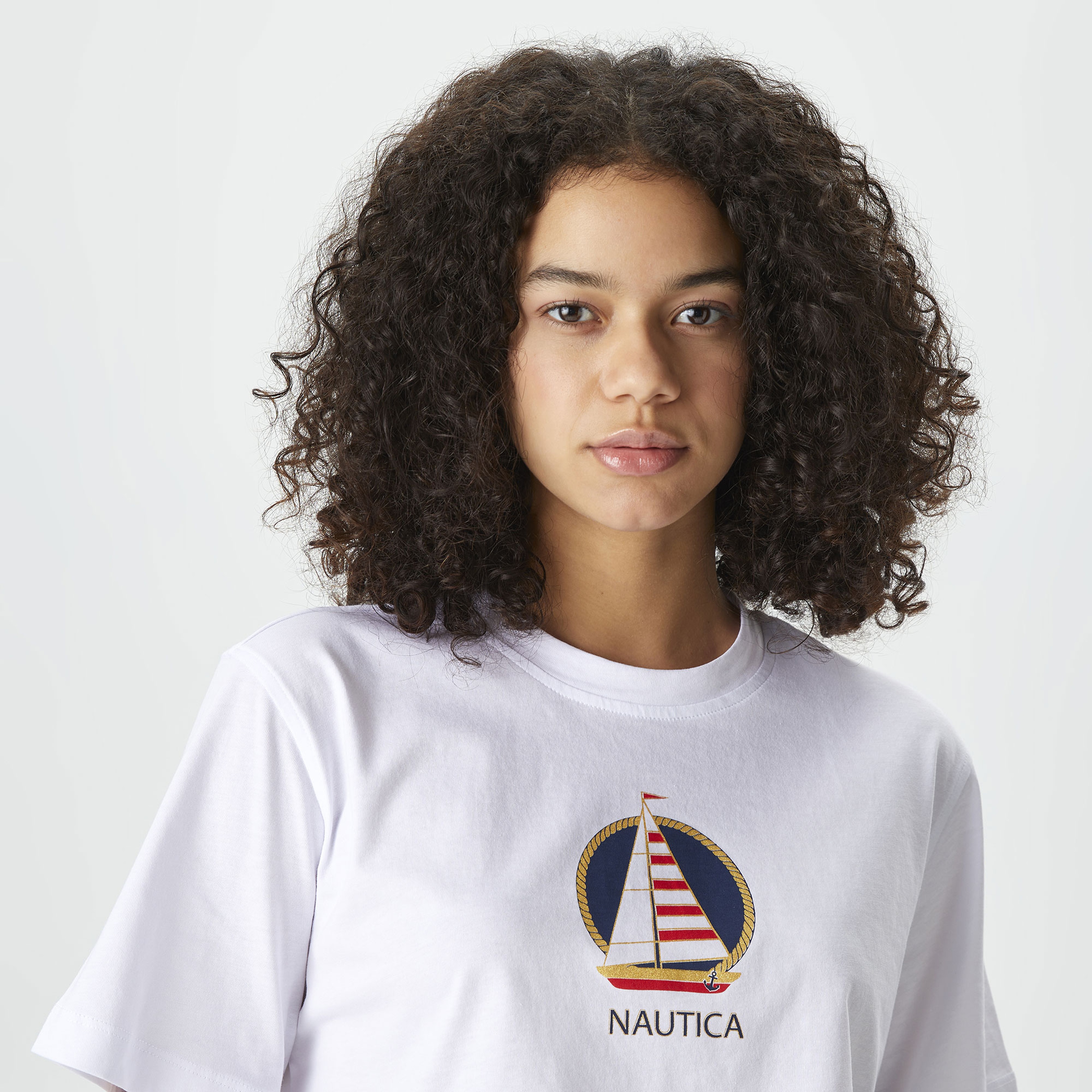 Nautica Kadın Beyaz Relaxed Fit T-Shirt