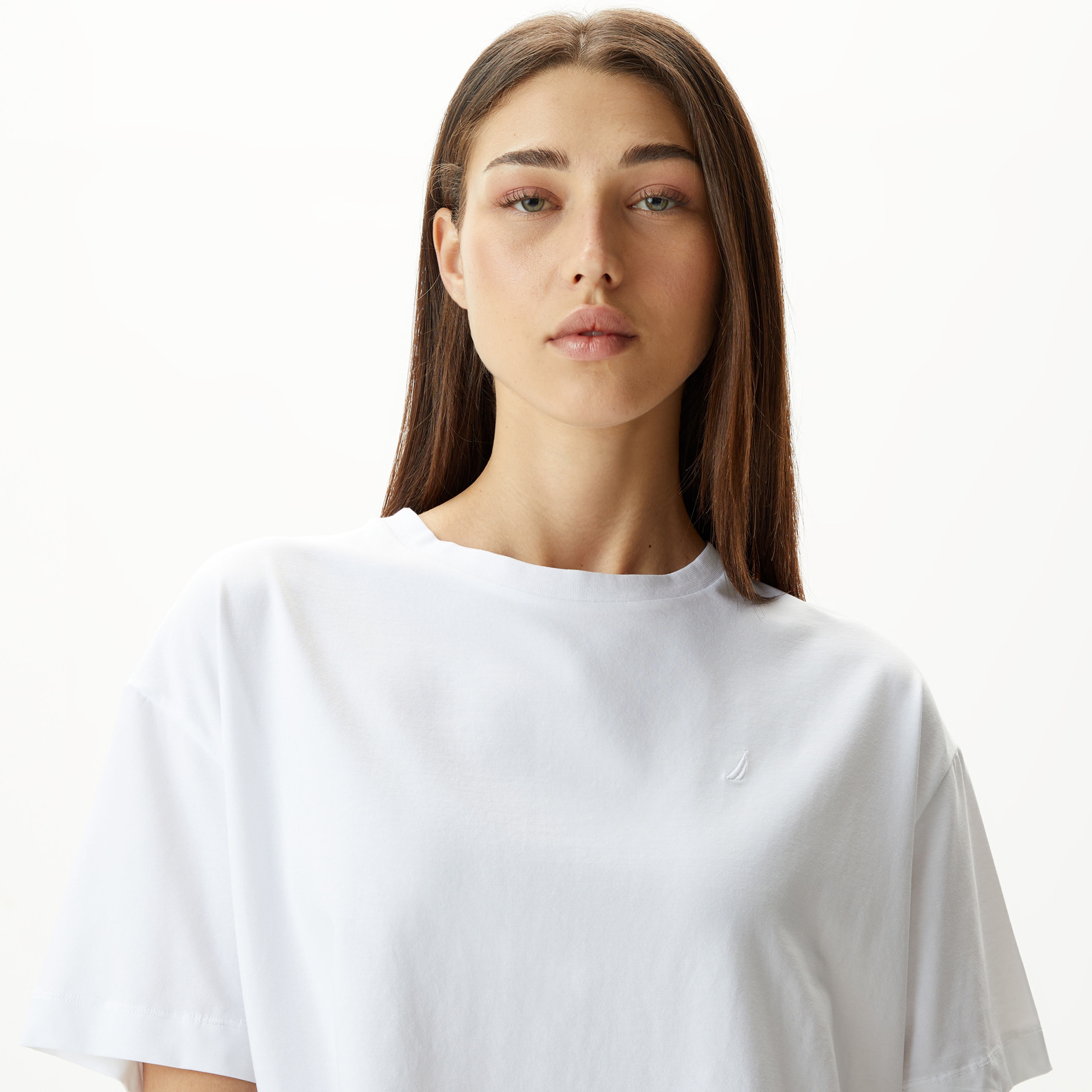 Nautica Kadın Beyaz Relaxed Fit T-Shirt