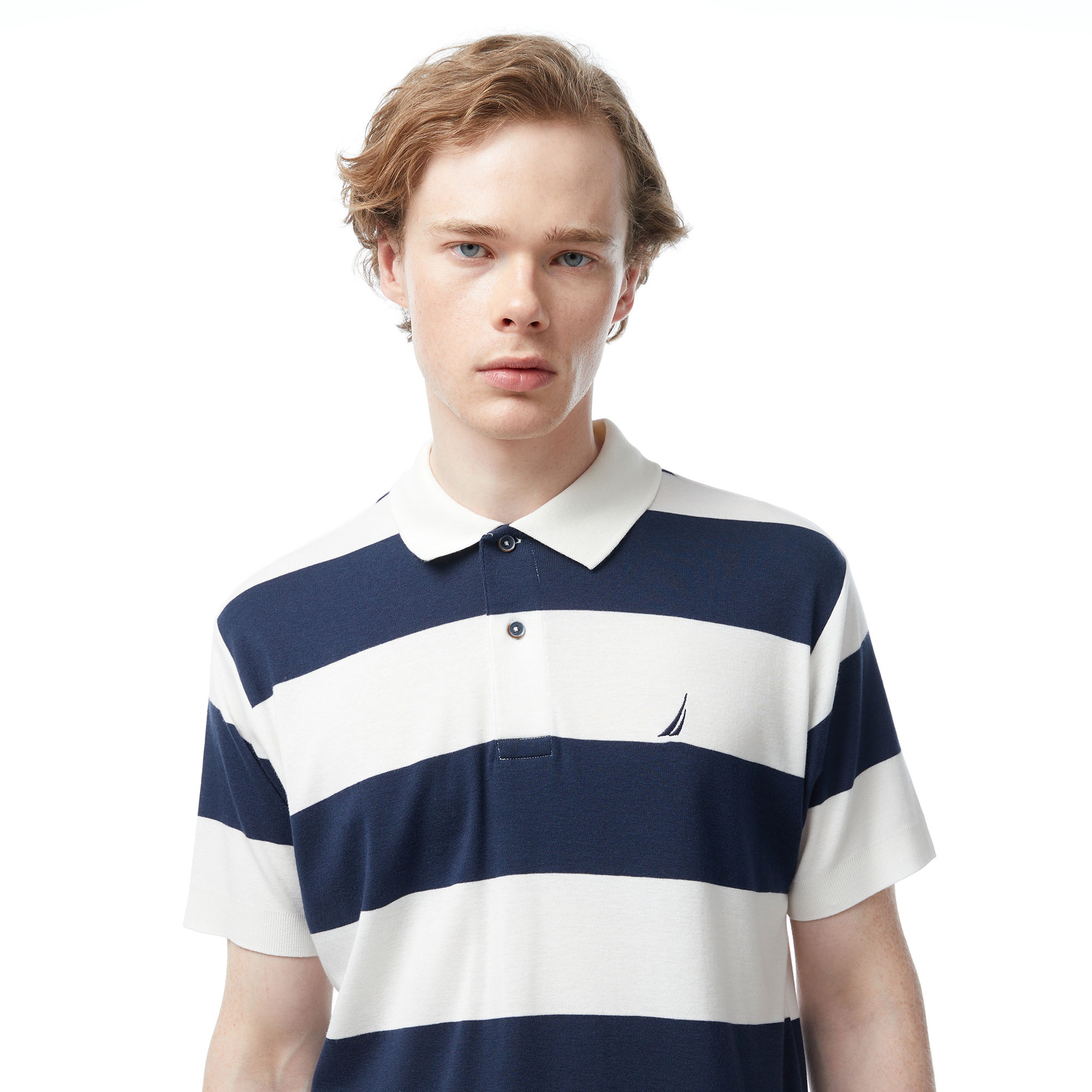 Nautica Erkek Lacivert Classic Fit Kısa Kollu Çizgili Polo Yaka T-Shirt
