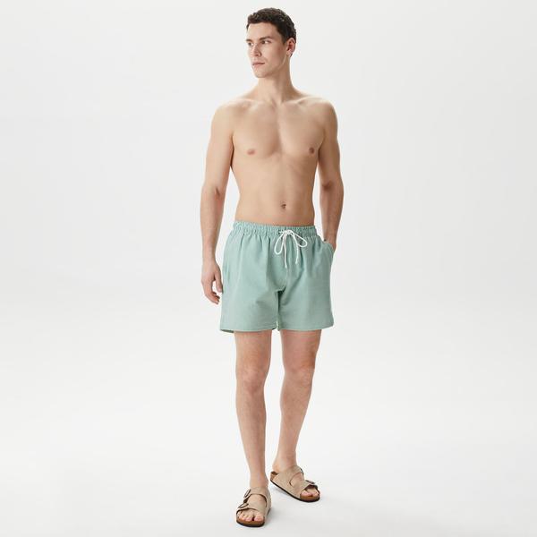 Nautica Erkek Yeşil Regular Fit Çizgili Deniz Şortu