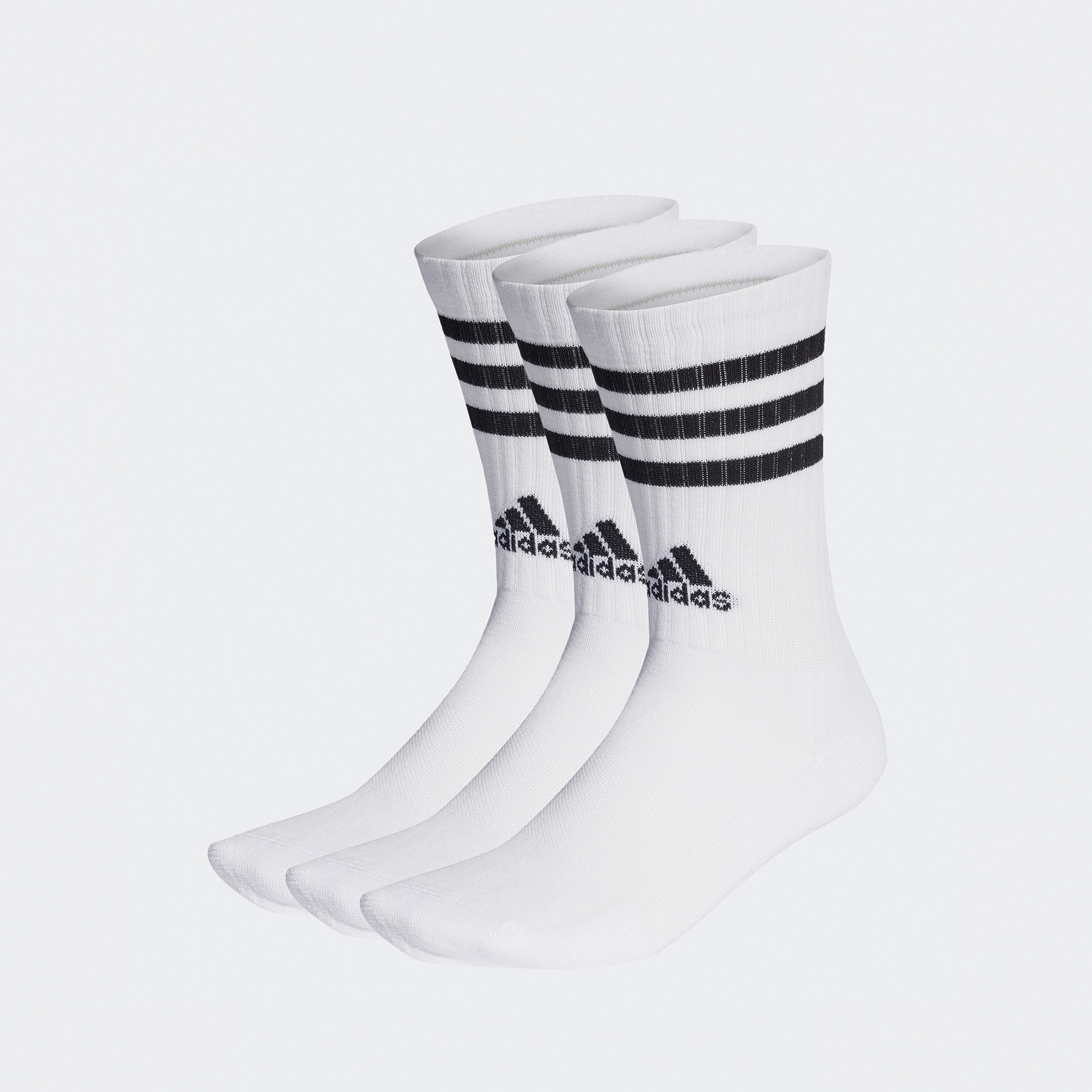 adidas 3 Stripe Cushioned Crew 3'lü Unisex Beyaz Çorap