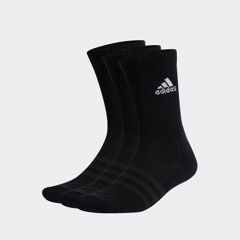 adidas Cushioned Crew 3'lü Unisex Siyah Çorap