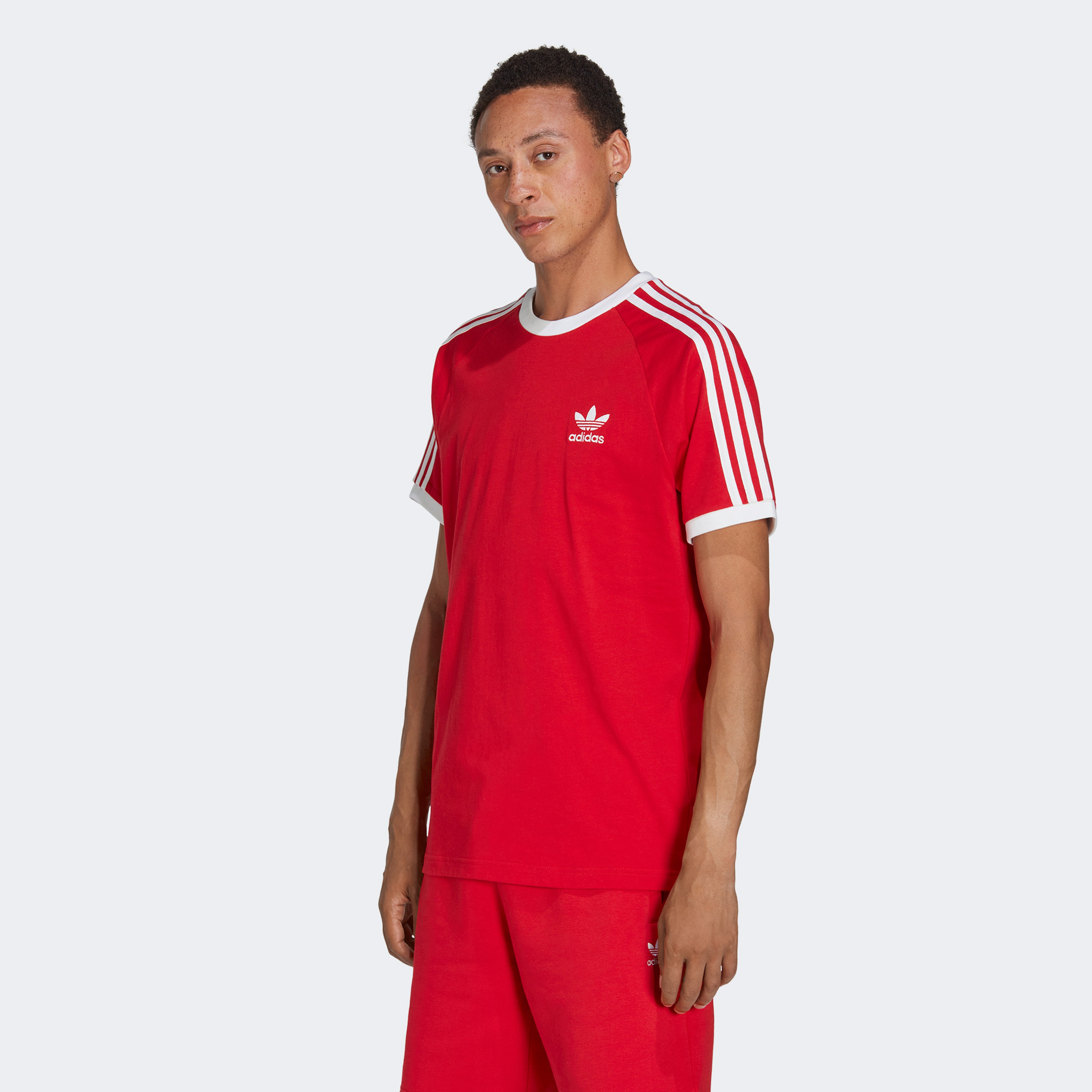 adidas Adicolor Classics 3 Stripes Erkek Kırmızı T-Shirt