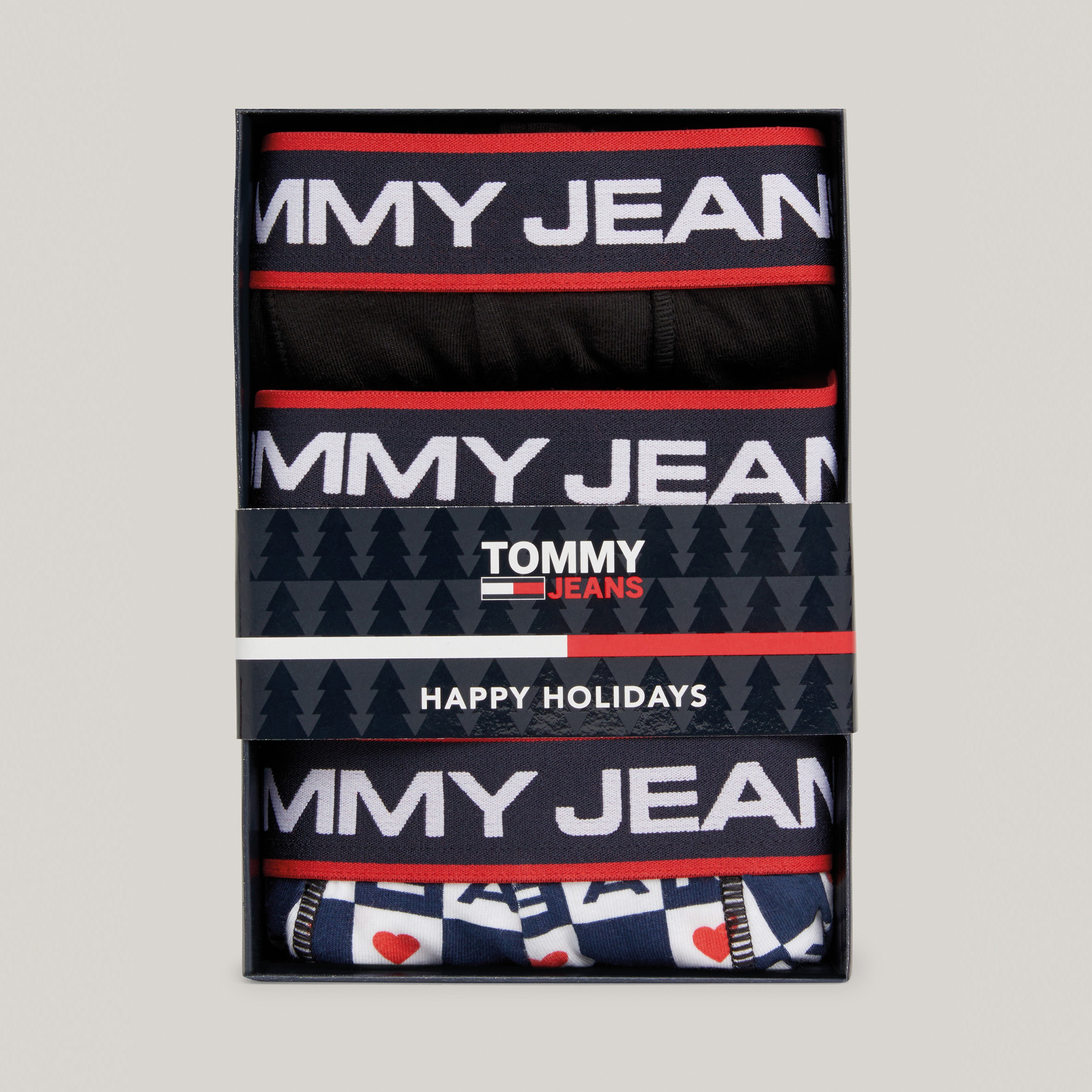 Tommy Jeans 3'lü WB Trunk Print Erkek Siyah Boxer
