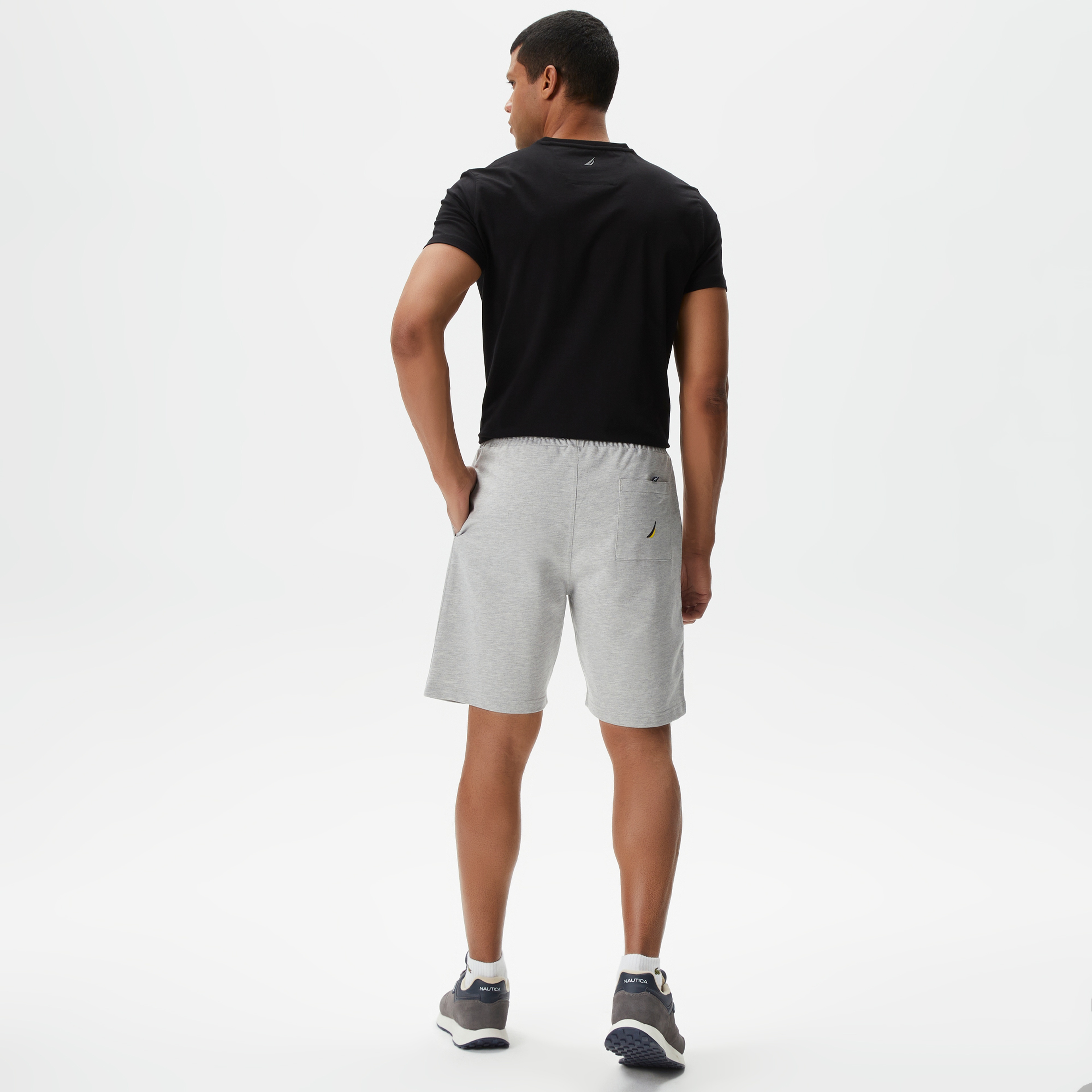 Nautica Erkek Gri Baskılı Standart Fit Şort