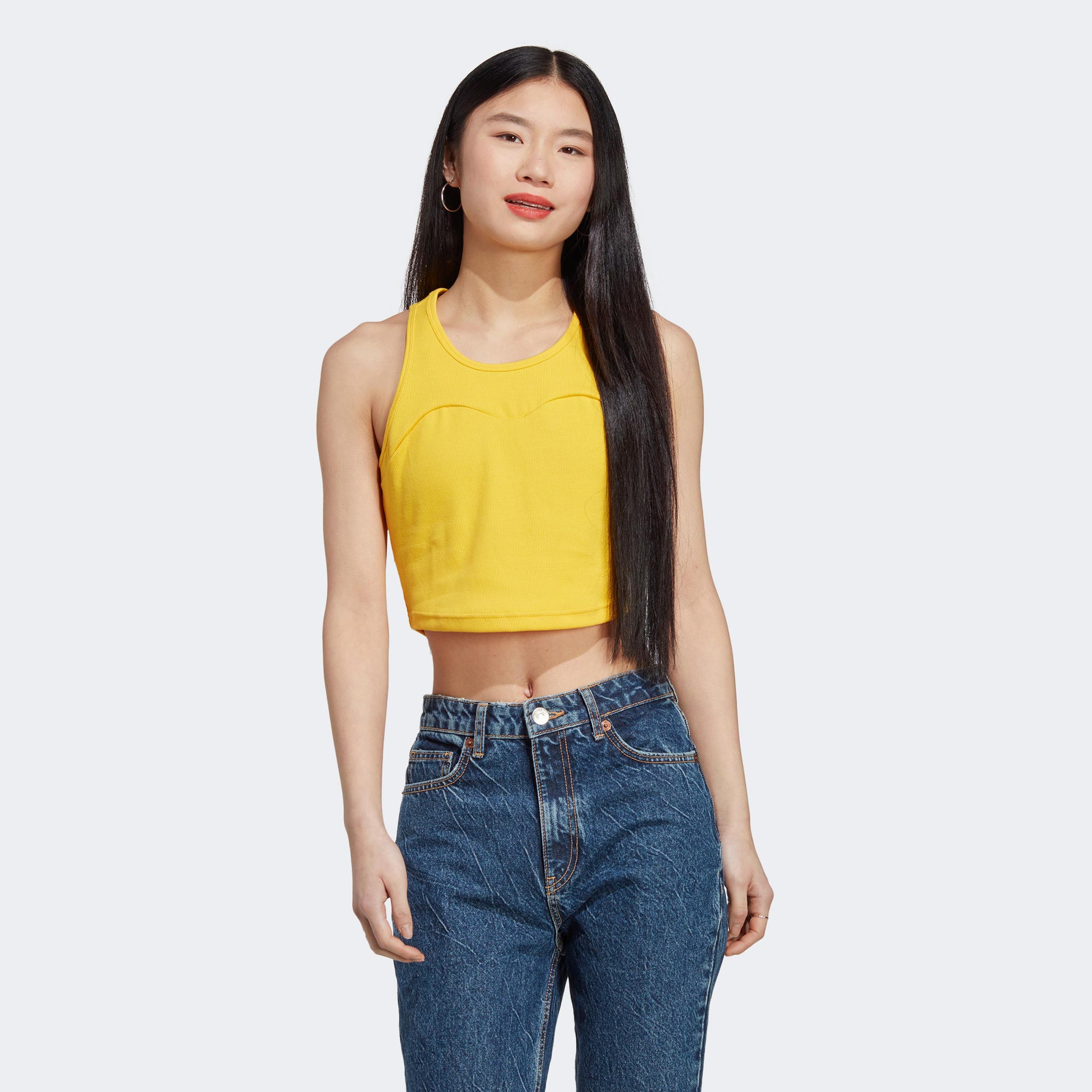 adidas Lng Rib Kadın Sarı Crop