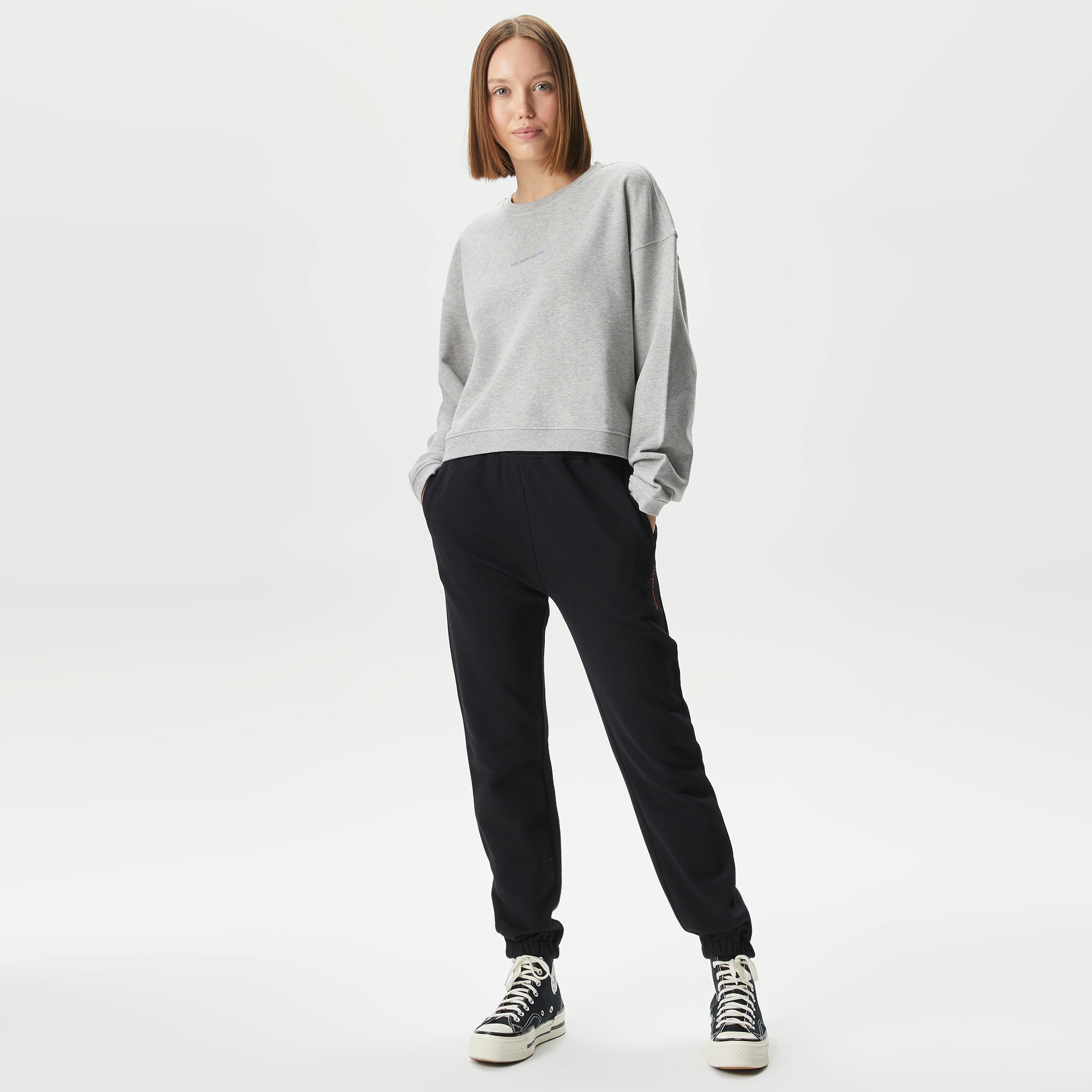 Les Benjamins Core Kadın Gri Sweatshirt