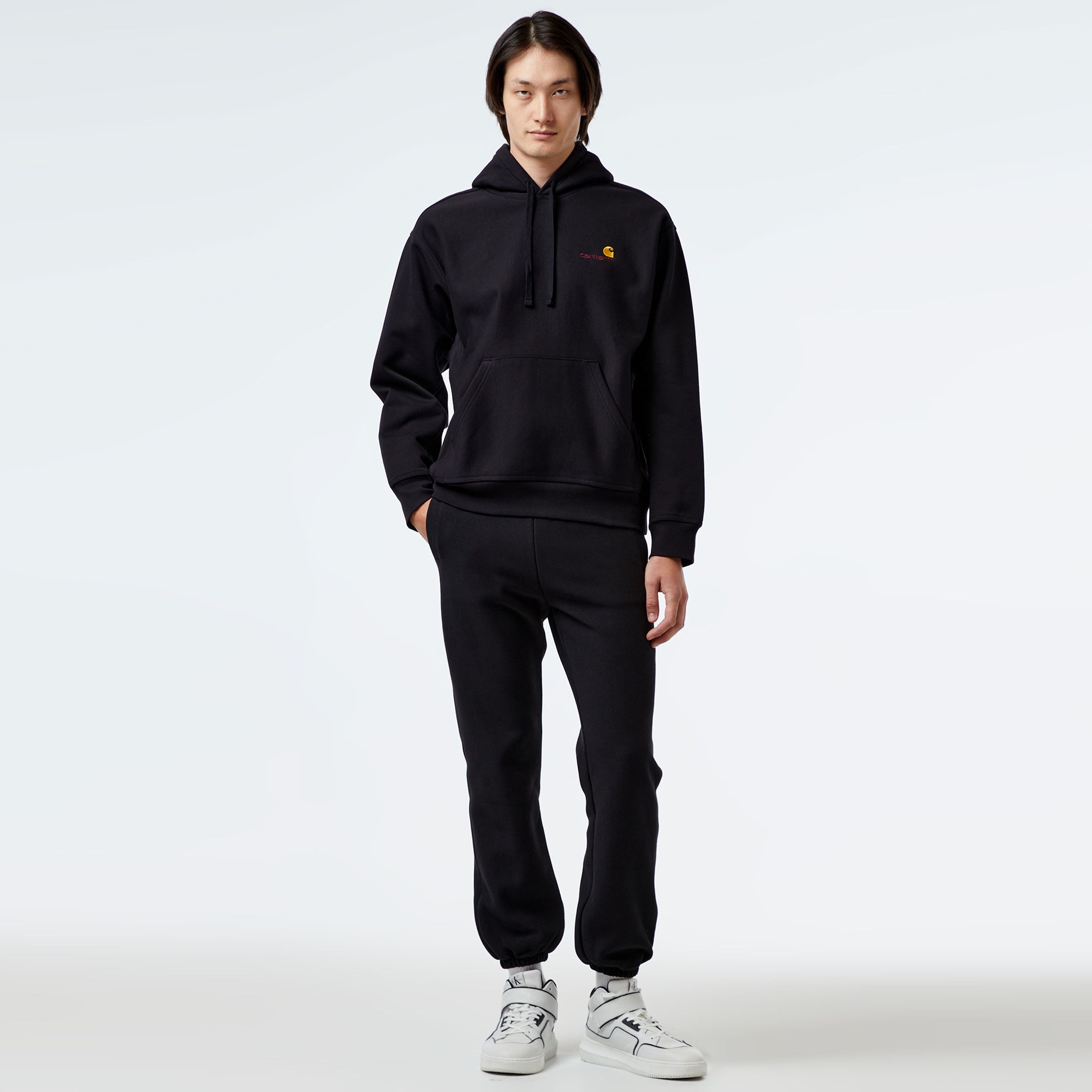 Carhartt WIP Hooded American Script Erkek Siyah Hoodie