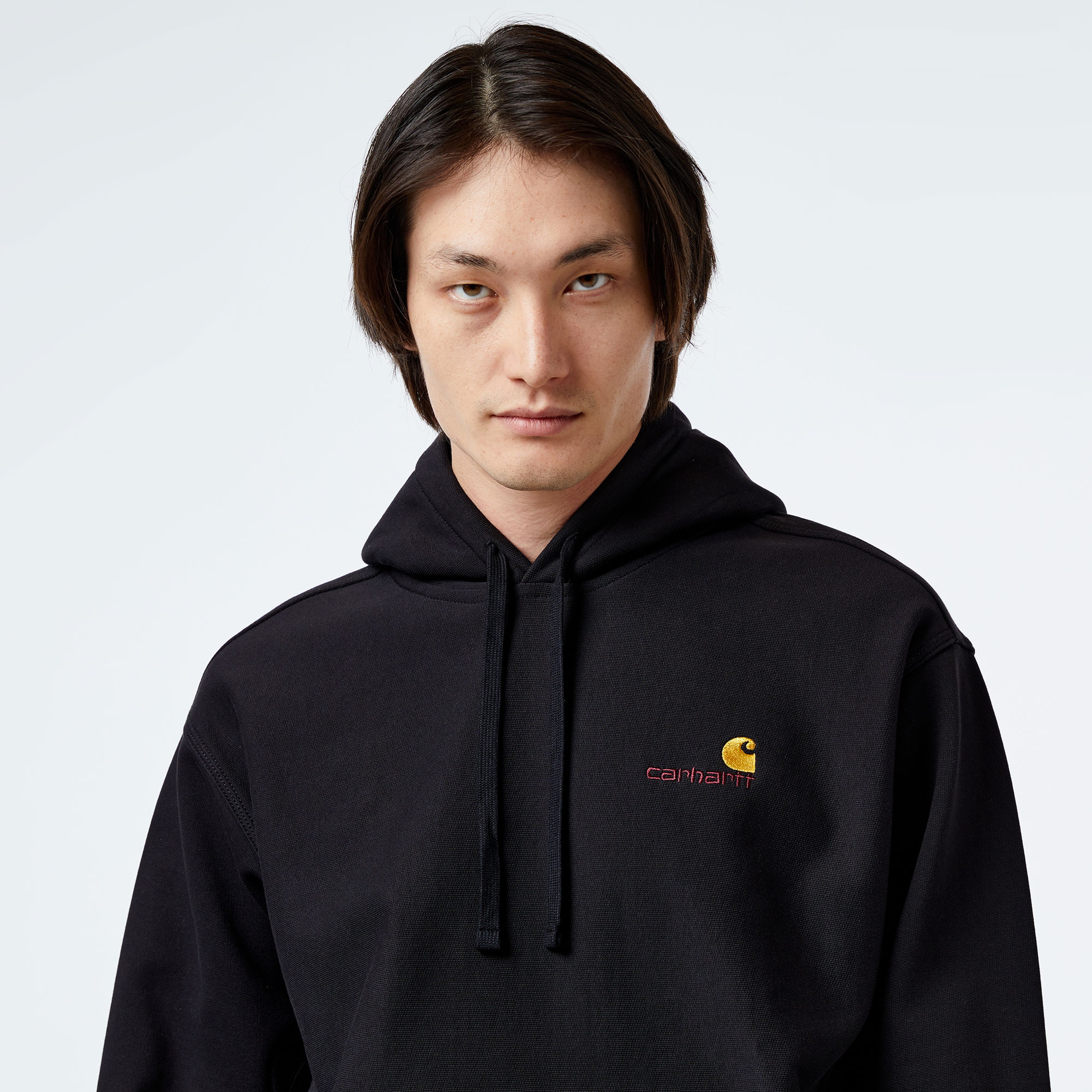 Carhartt WIP Hooded American Script Erkek Siyah Hoodie