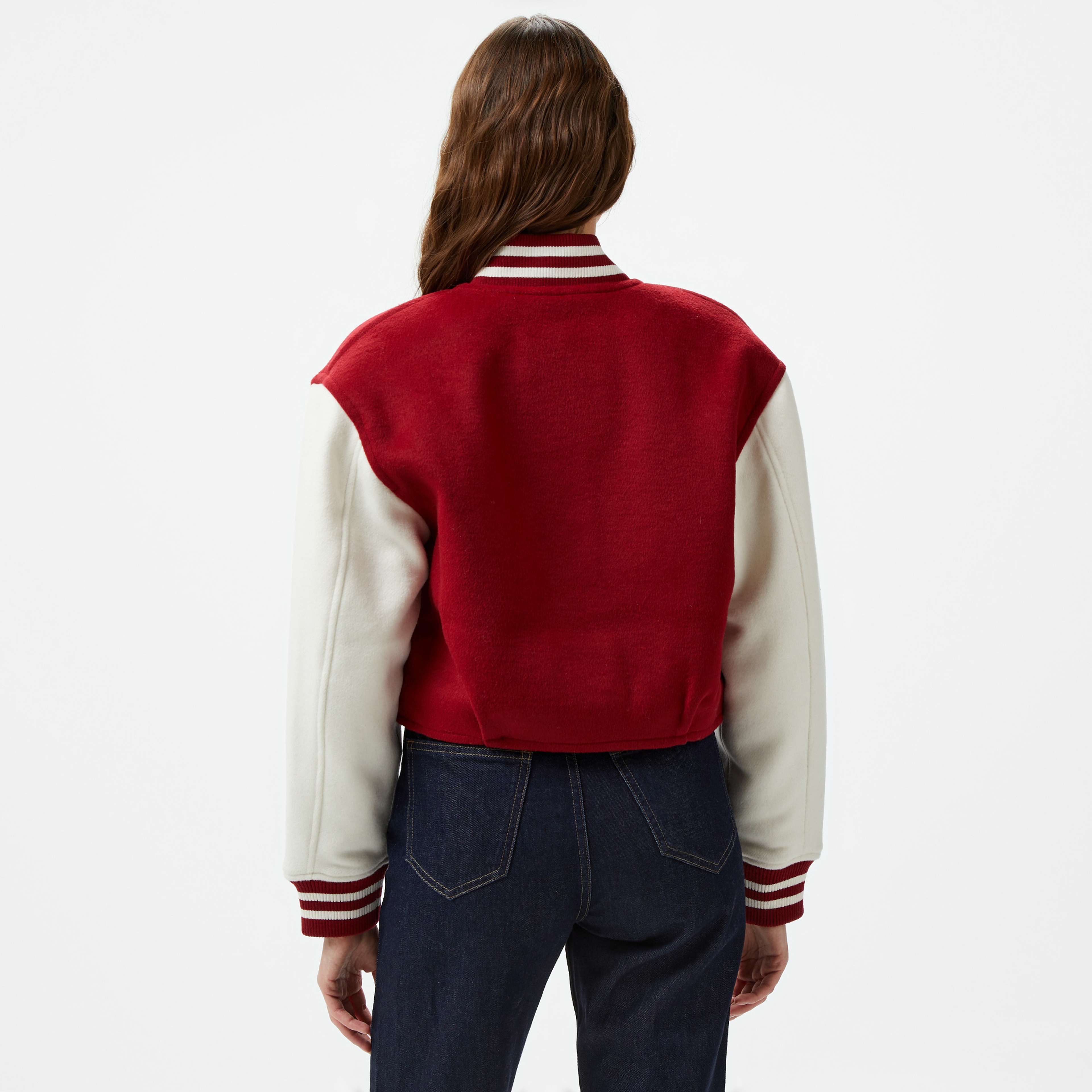 Tommy Jeans Crp Varsity Kadın Kirmizi Ceket