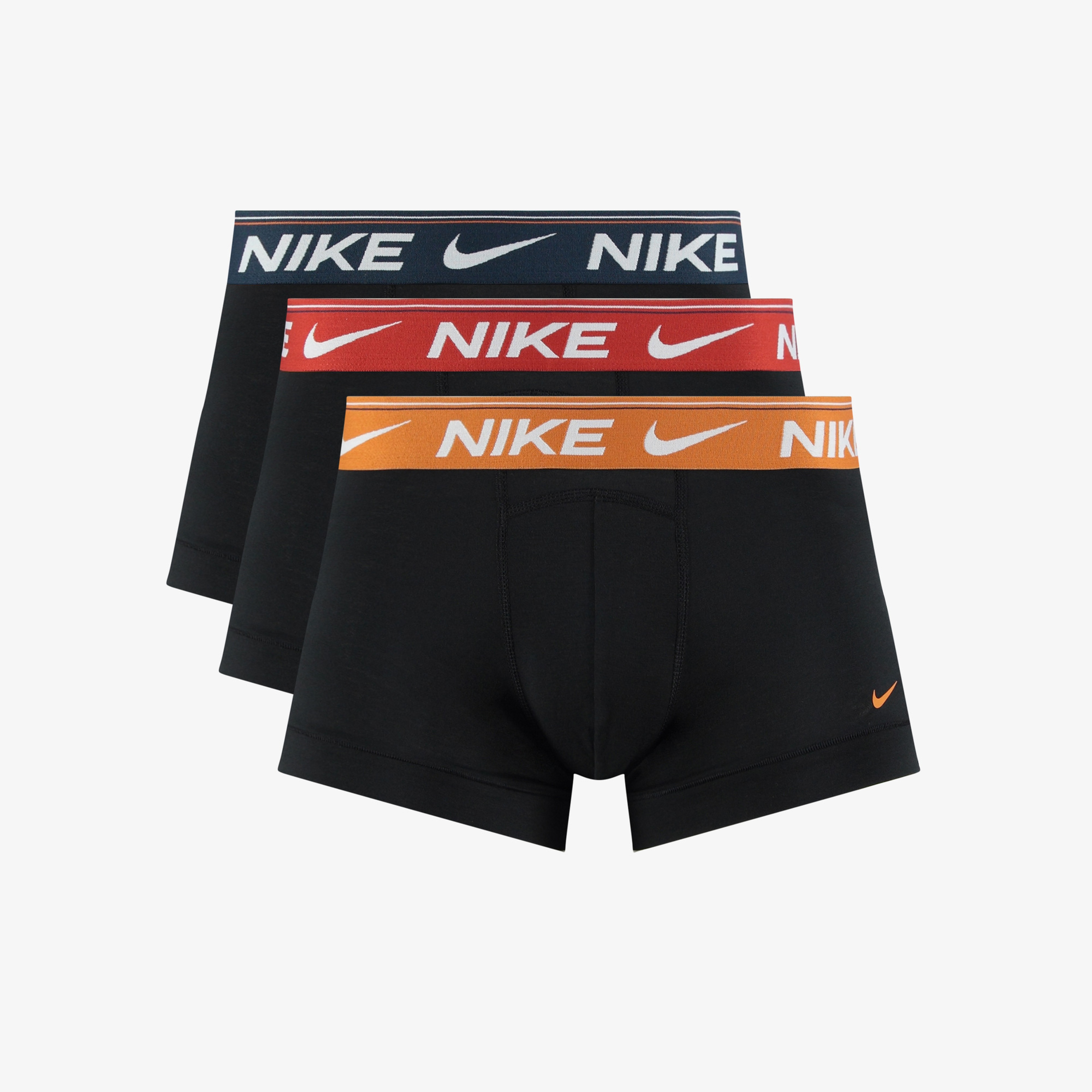 Nike Trunk 3'lü Turuncu/Kırmızı/Lacivert Bantlı Erkek Renkli Boxer
