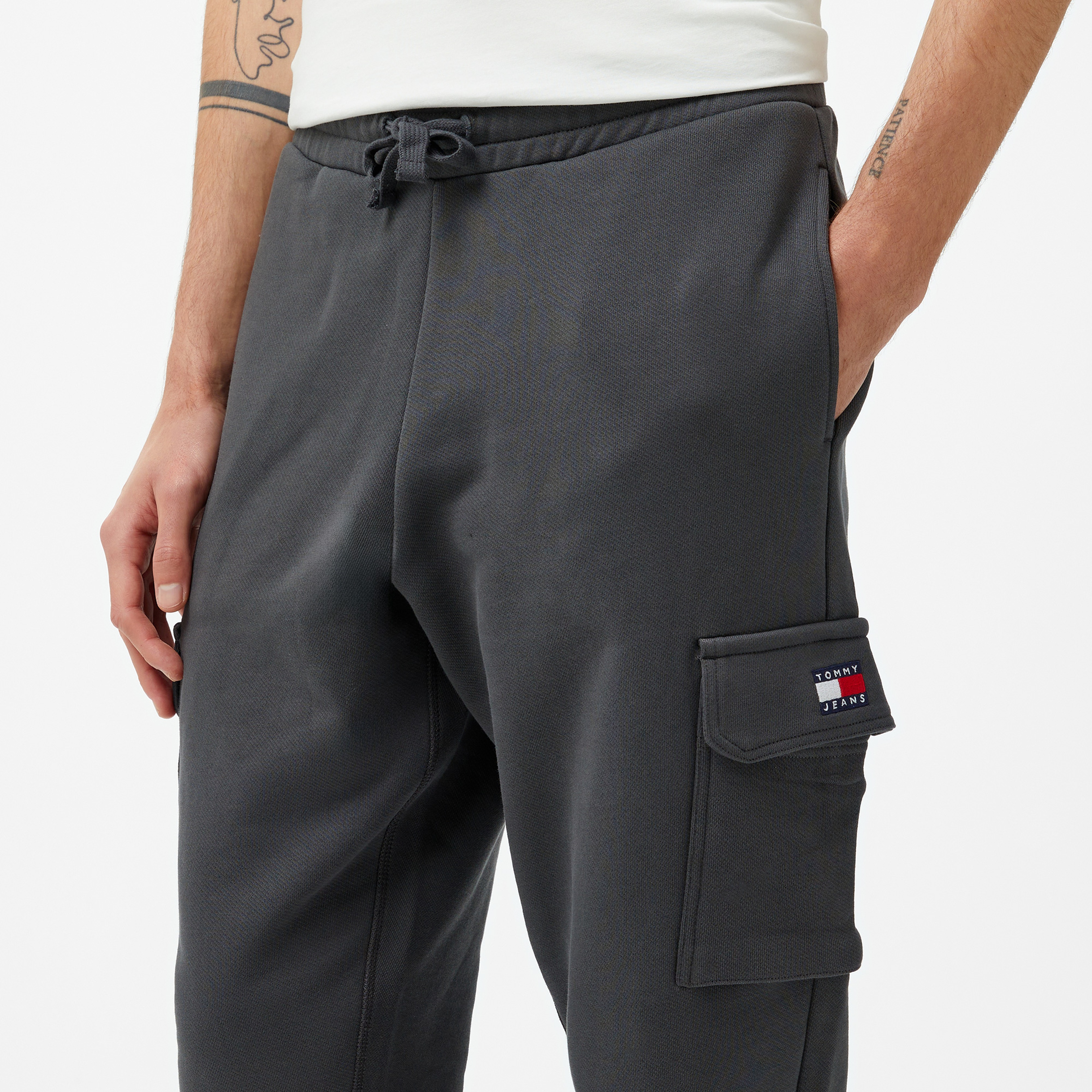 Tommy Jeans Reg Xs Badge Erkek Gri Eşofman Alti