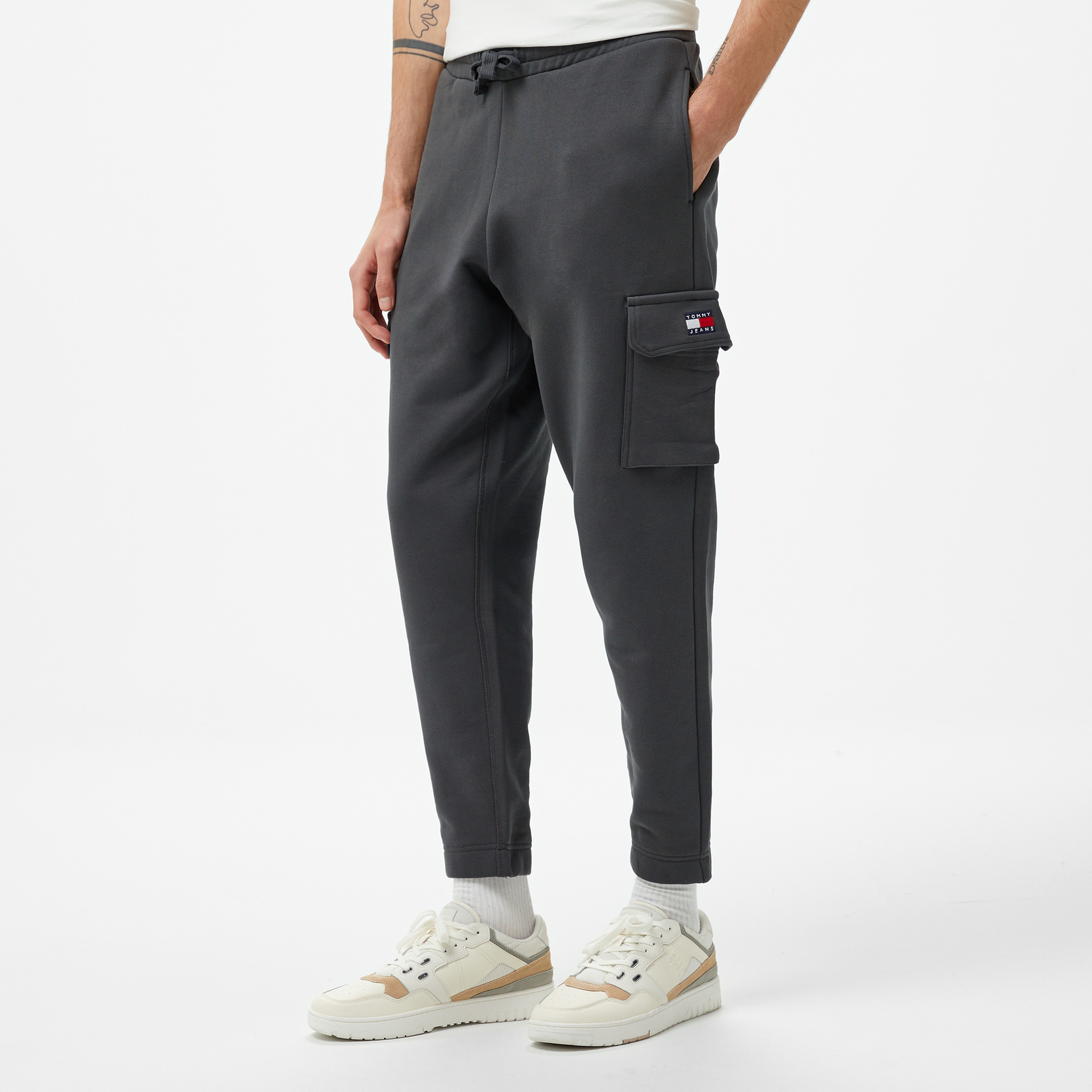 Tommy Jeans Reg Xs Badge Erkek Gri Eşofman Alti