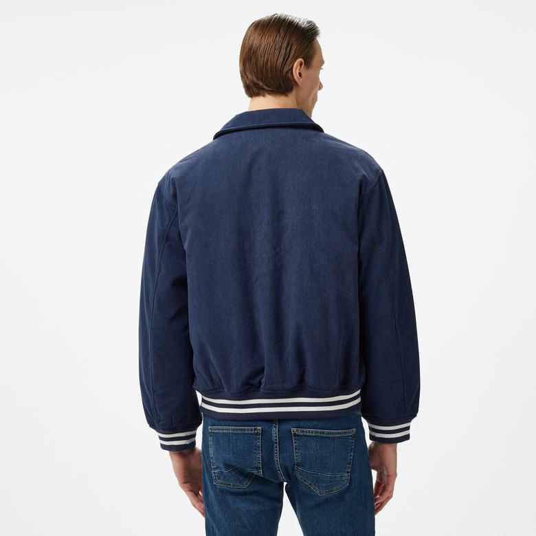 Tommy Jeans Crest Cord Letterman Erkek Mavi Ceket