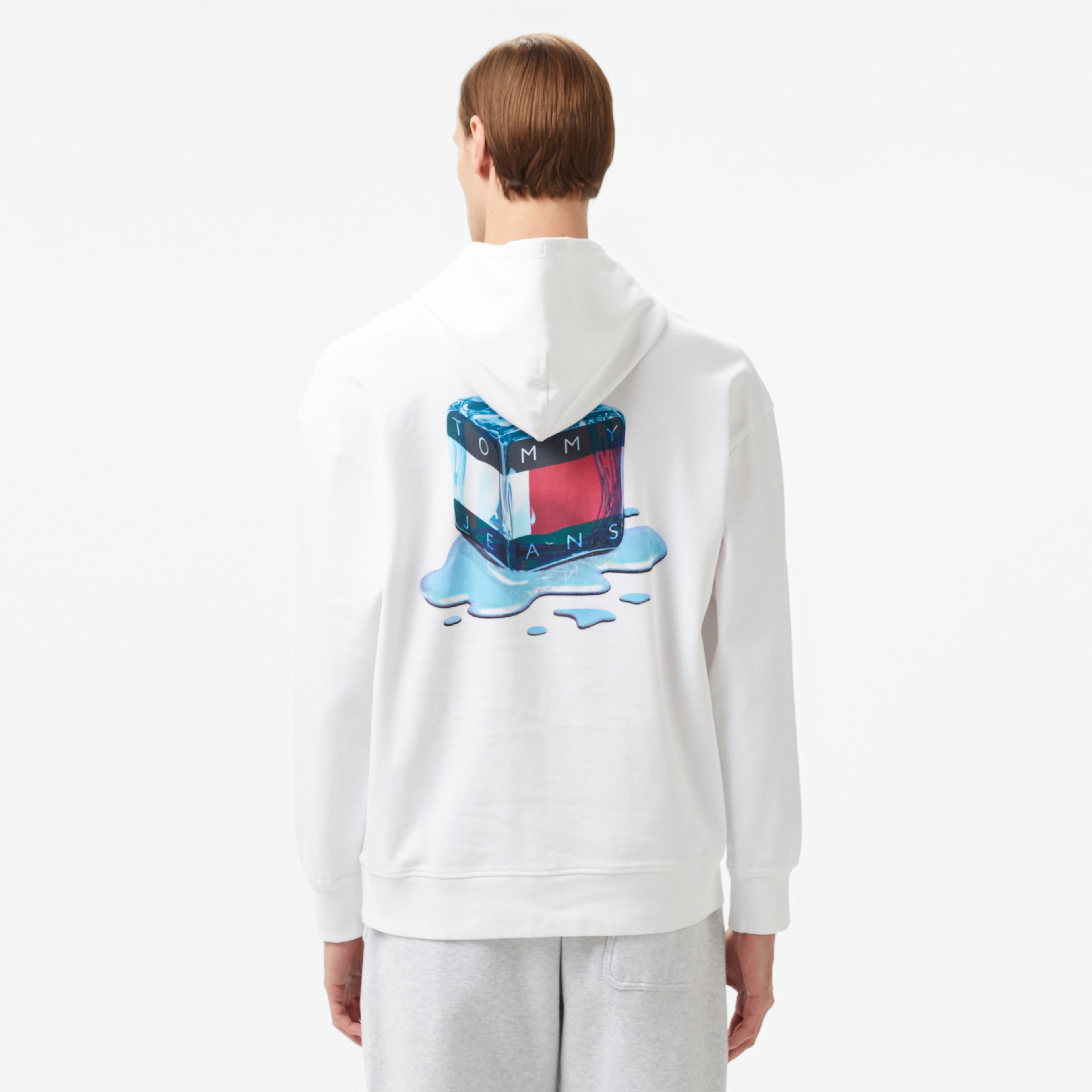 Tommy Jeans Rlx Novelty Graphic Erkek Beyaz Sweatshirt