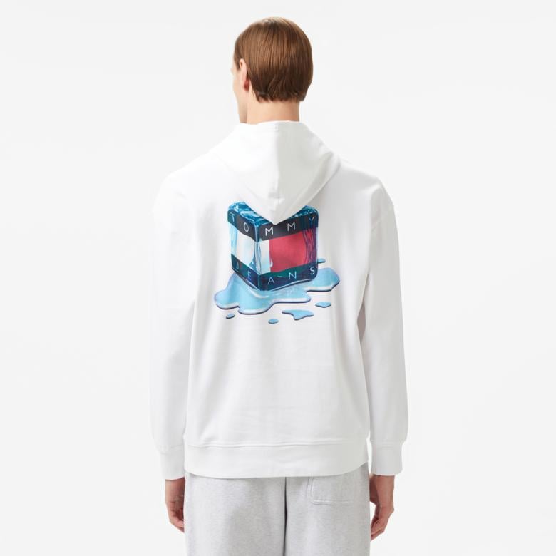 Tommy Jeans Rlx Novelty Graphic Erkek Beyaz Sweatshirt