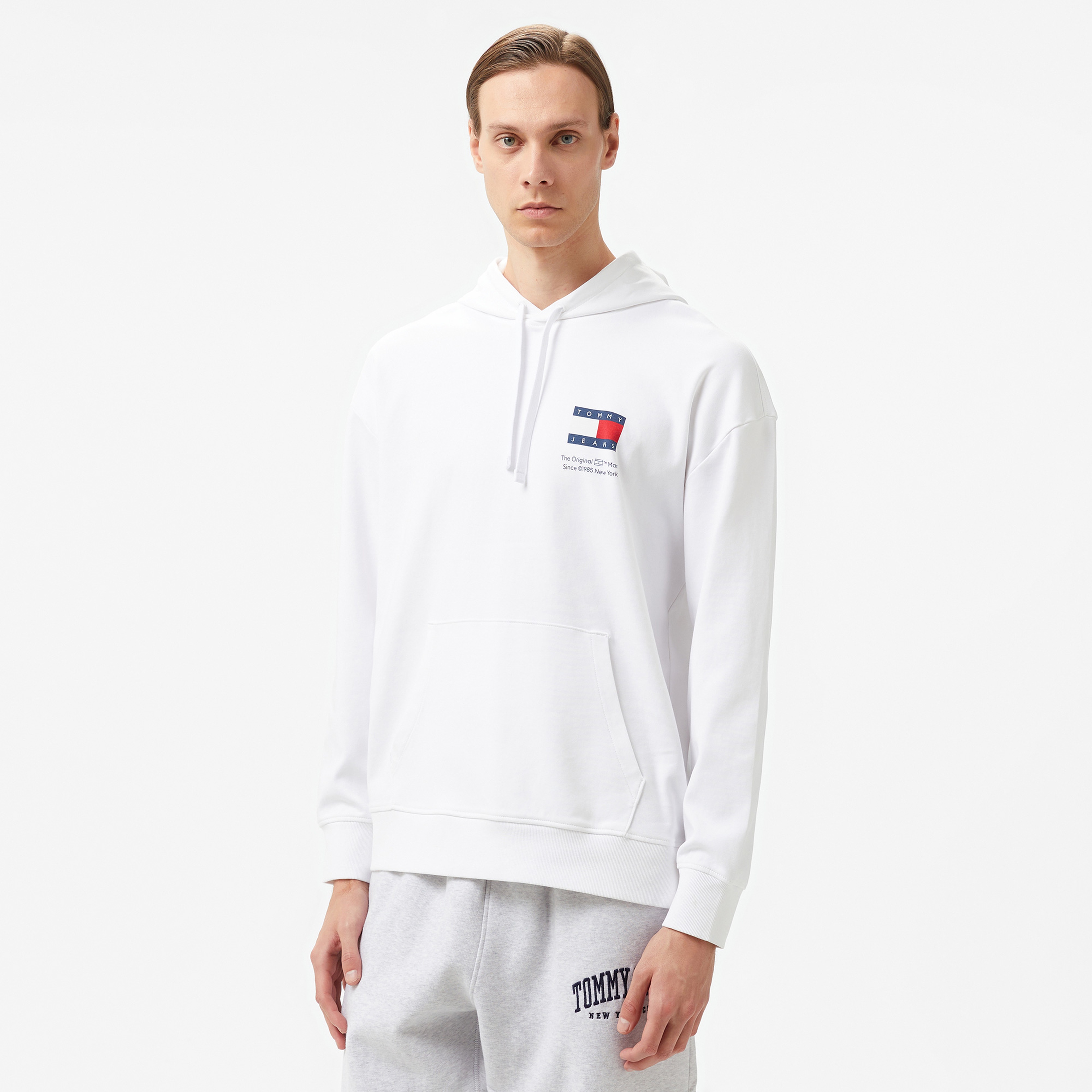 Tommy Jeans Rlx Novelty Graphic Erkek Beyaz Sweatshirt