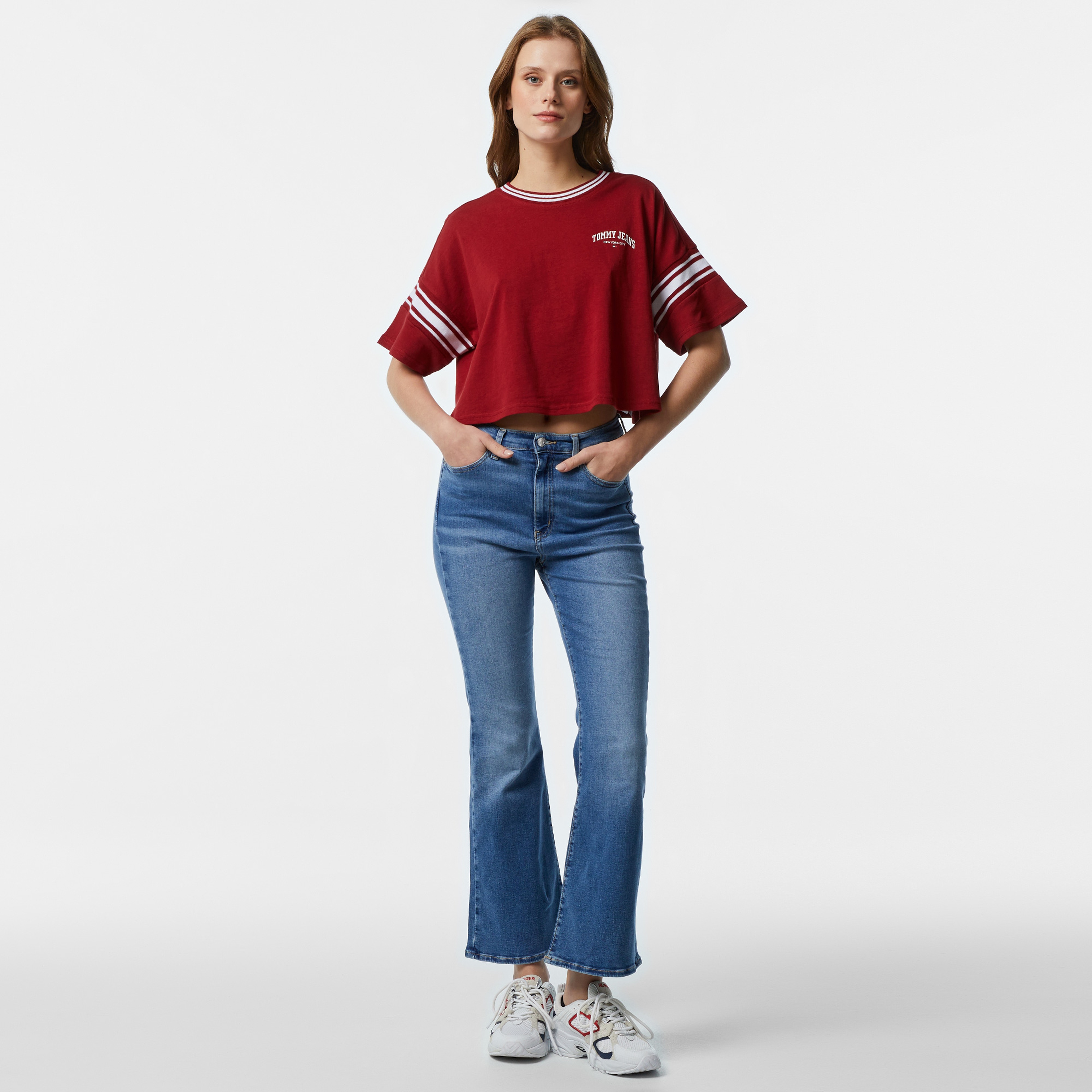 Tommy Jeans Varsity Kadın Kirmizi T-Shirt