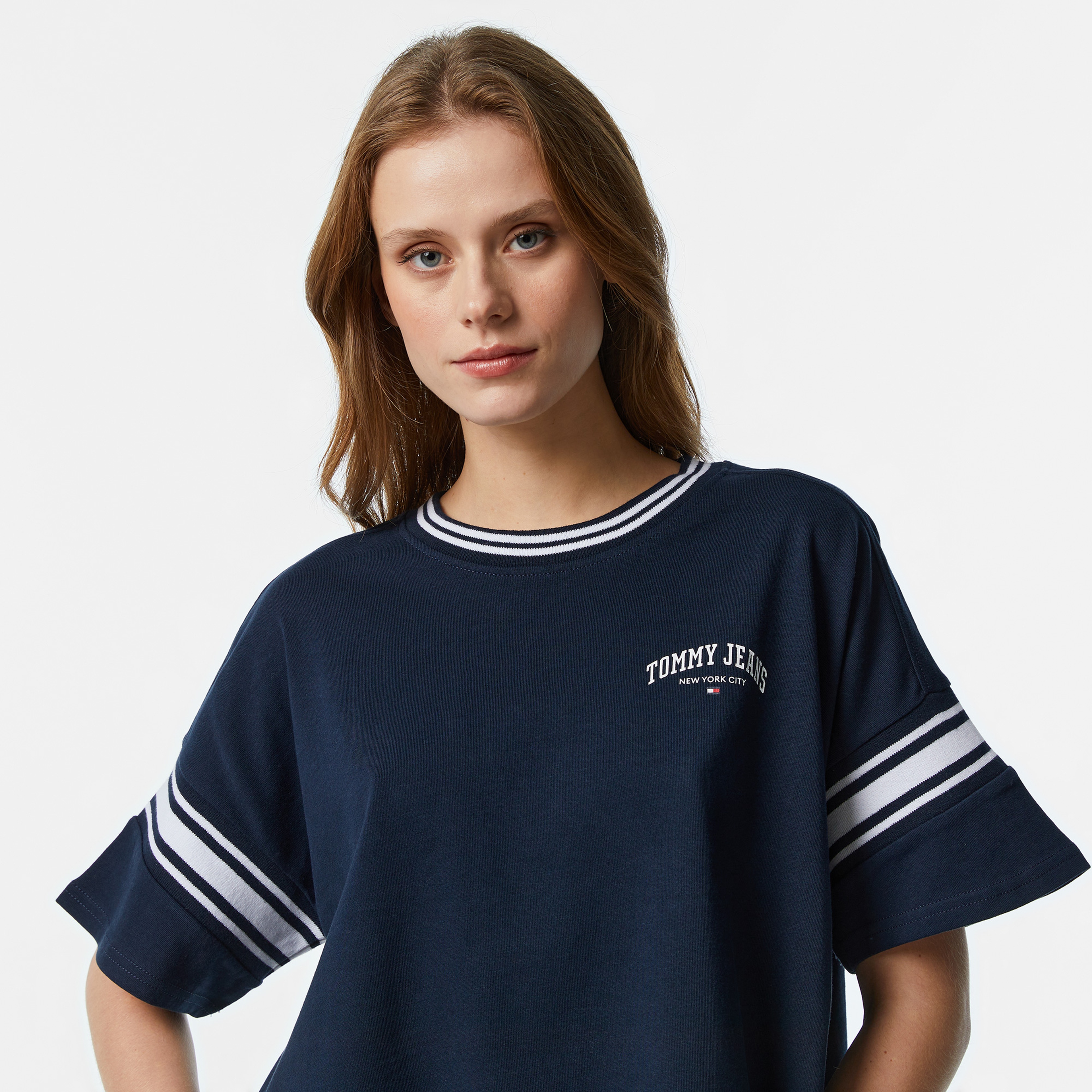 Tommy Jeans Varsity Kadın Mavi T-Shirt