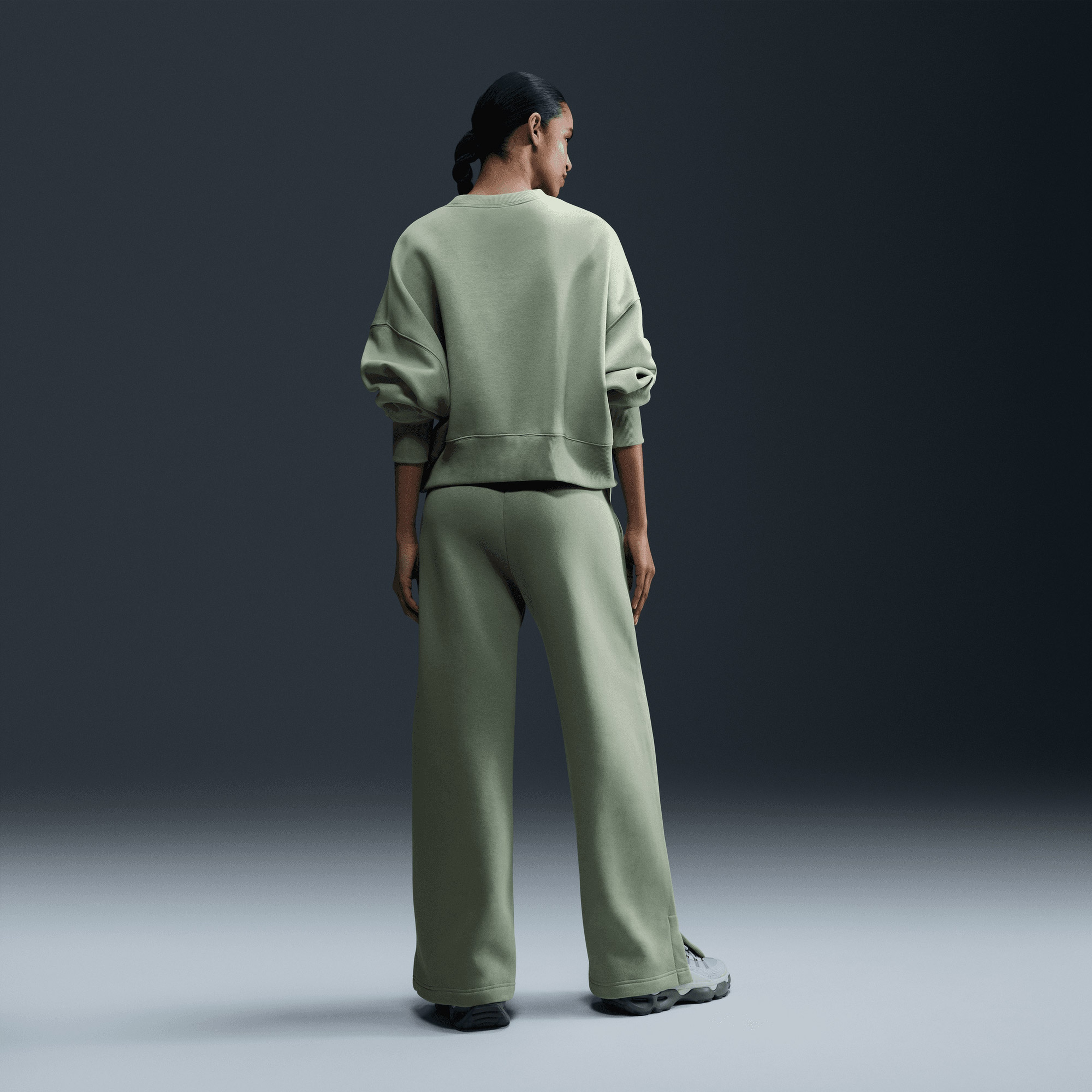 Nike Sportswear Phoenix Fleece Kadın Yeşil Sweatshirt