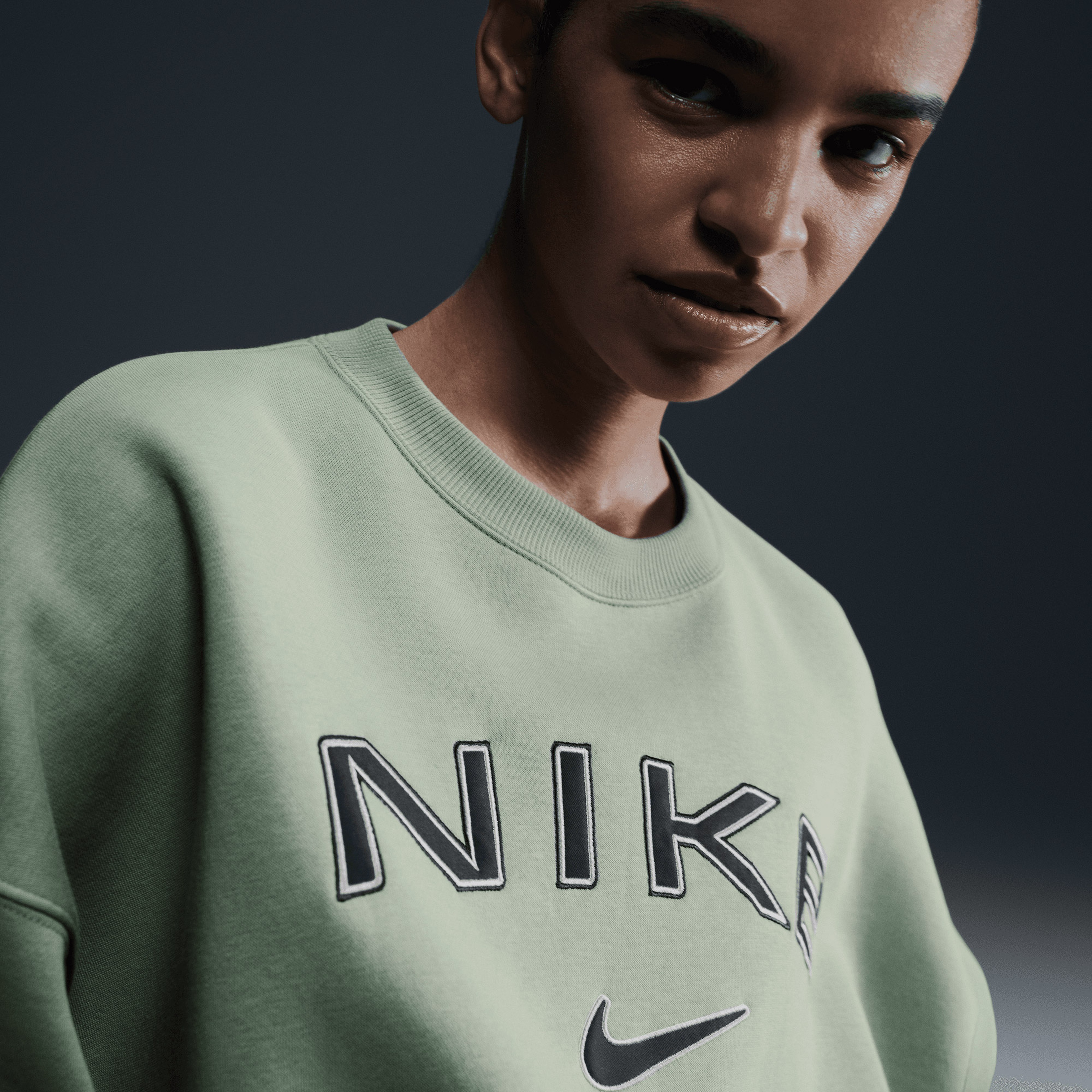 Nike Sportswear Phoenix Fleece Kadın Yeşil Sweatshirt