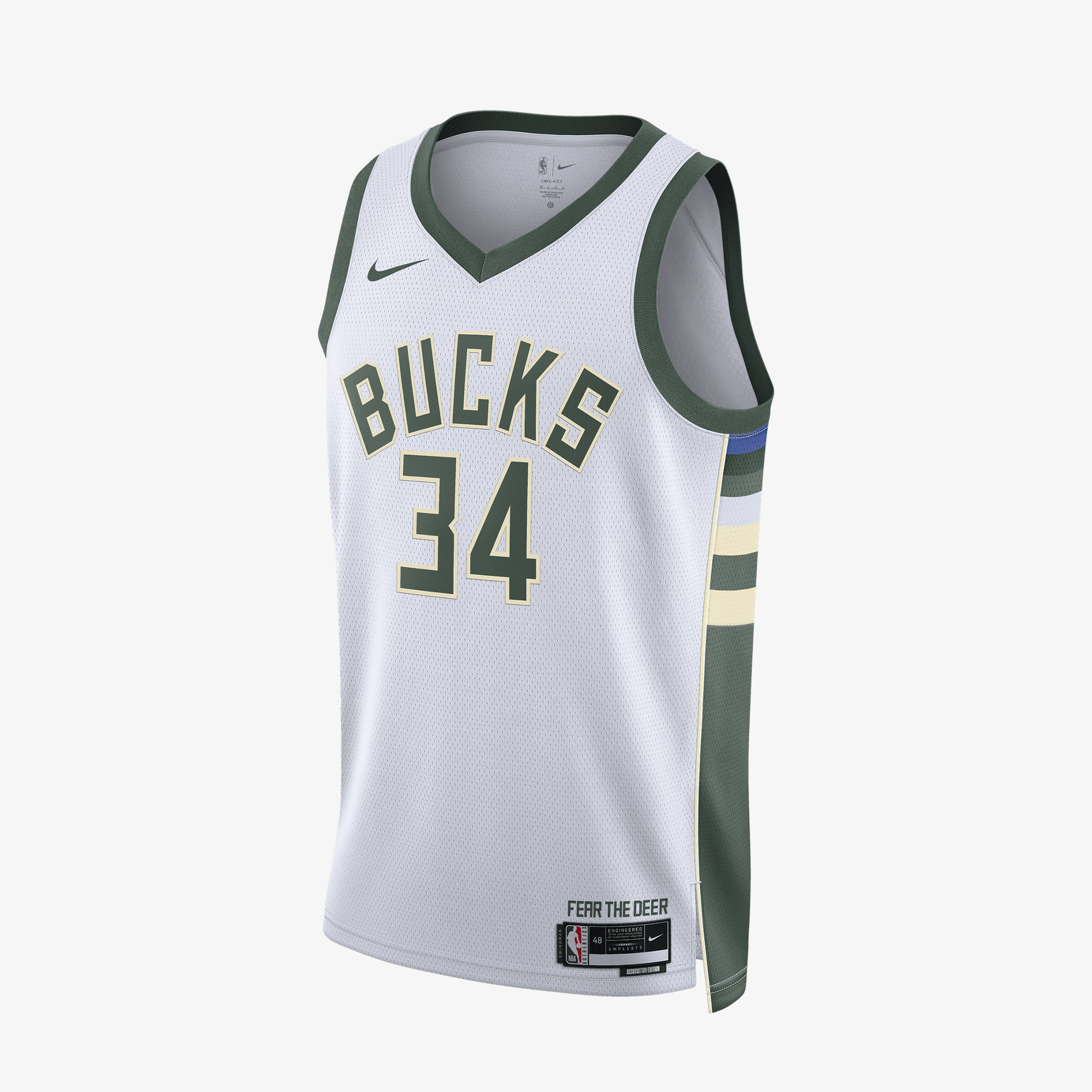 Jordan Giannis Antetokounmpo Milwaukee Bucks Association Edition Erkek Beyaz Forma