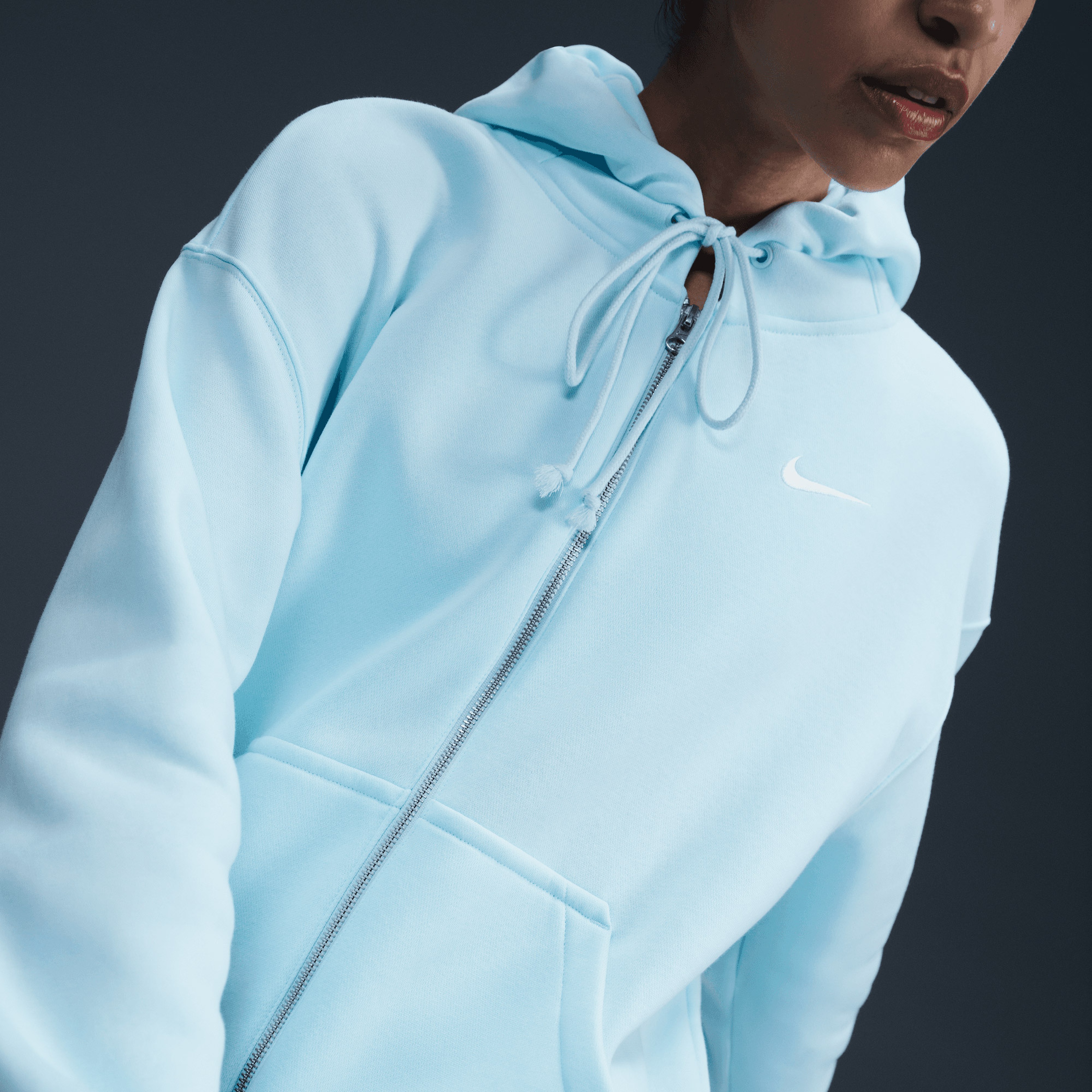 Nike Sportswear Phoenix Fleece Kadın Mavi Eşofman Üstü
